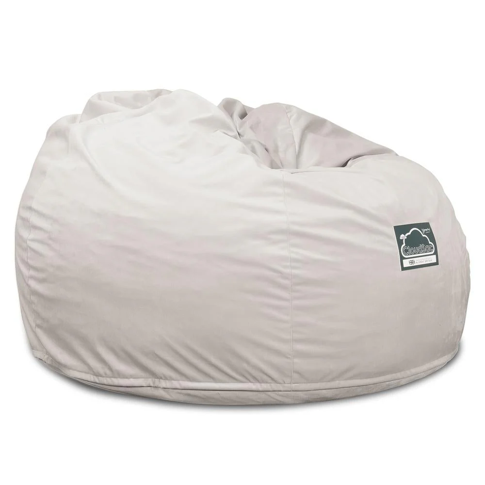 CloudSac 510 XL Memory-Schaum Sitzsack - Samt Silber - Image 5