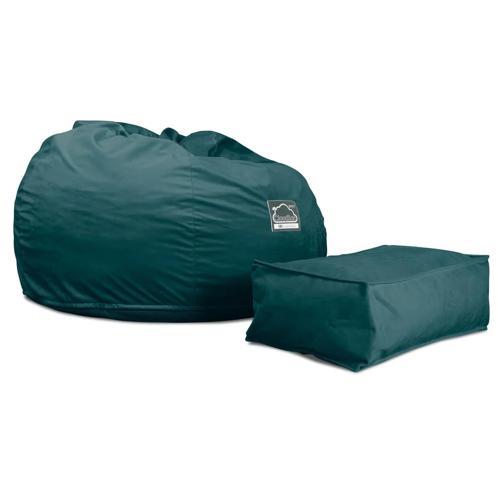 CloudSac 510 XL Memory-Schaum Sitzsack - Samt Türkis - Image 4