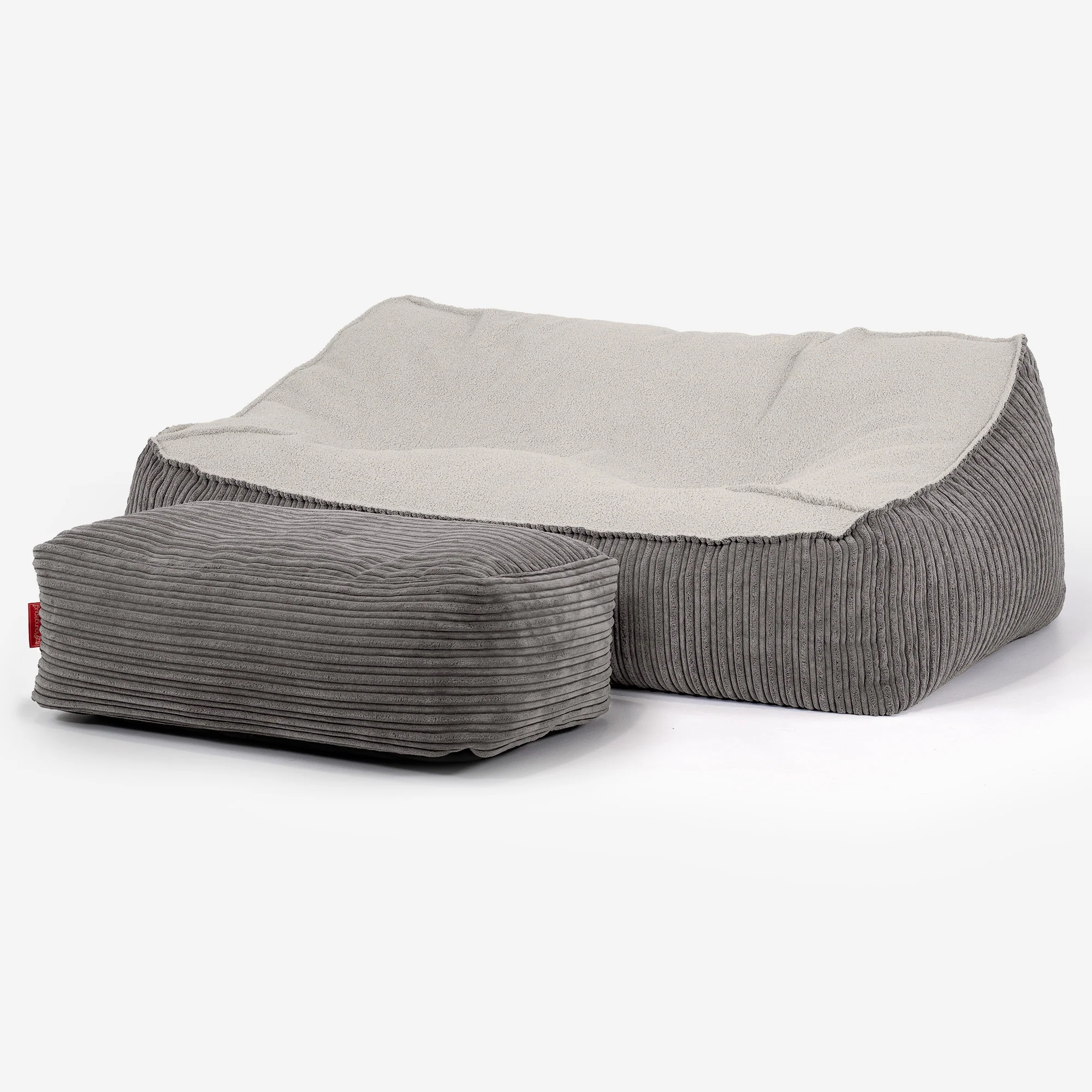 Das Slouchy Sitzsack Sofa - Bouclé & Cord Graphitgrau - Image 3
