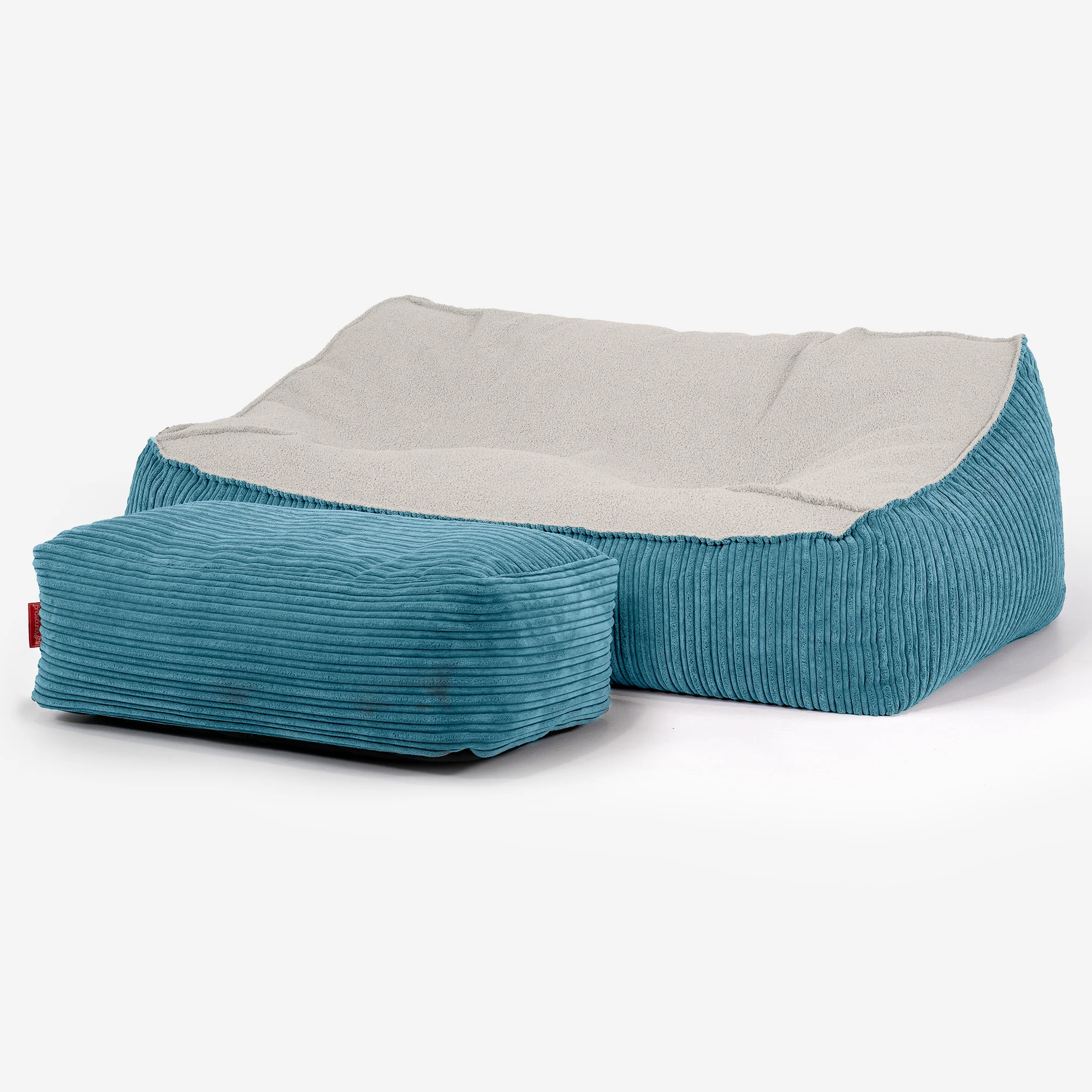 Das Slouchy Sitzsack Sofa - Bouclé & Cord Türkis - Image 3