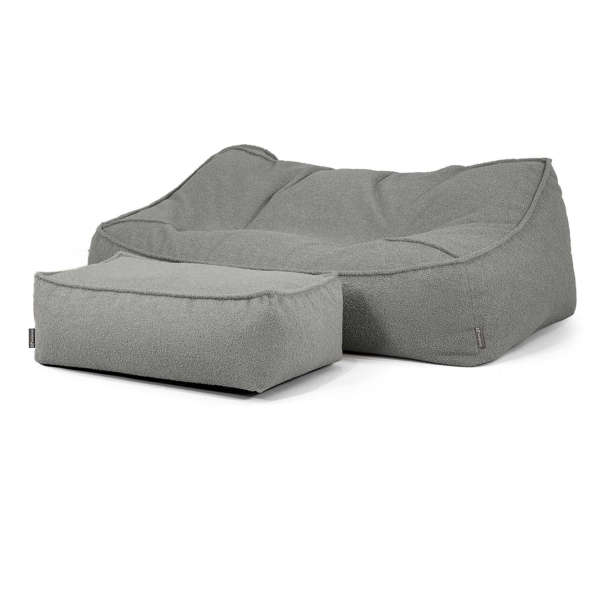 Das Slouchy Sitzsack Sofa - Bouclé Grau - Image 3