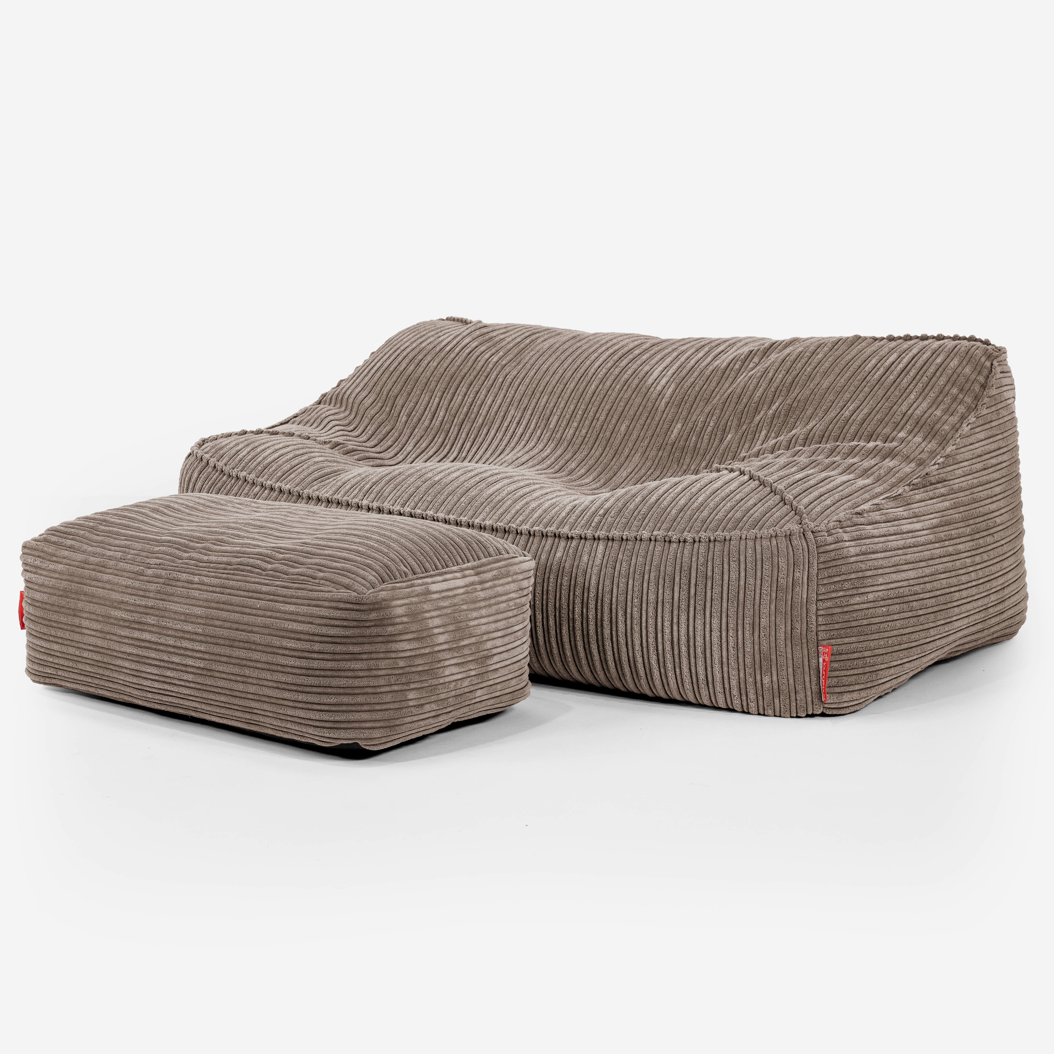 Das Slouchy Sitzsack Sofa - Cord Beigegrau - Image 2