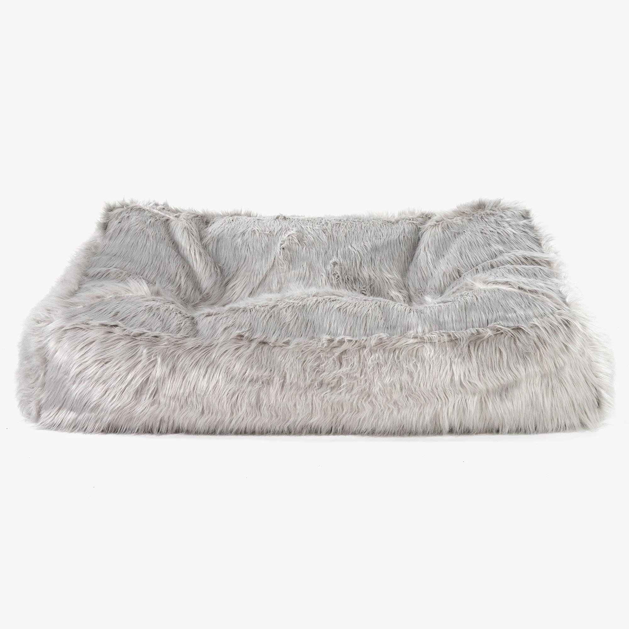 Das Slouchy Sitzsack Sofa - Mongolisches Kunstfell Grau - Image 2
