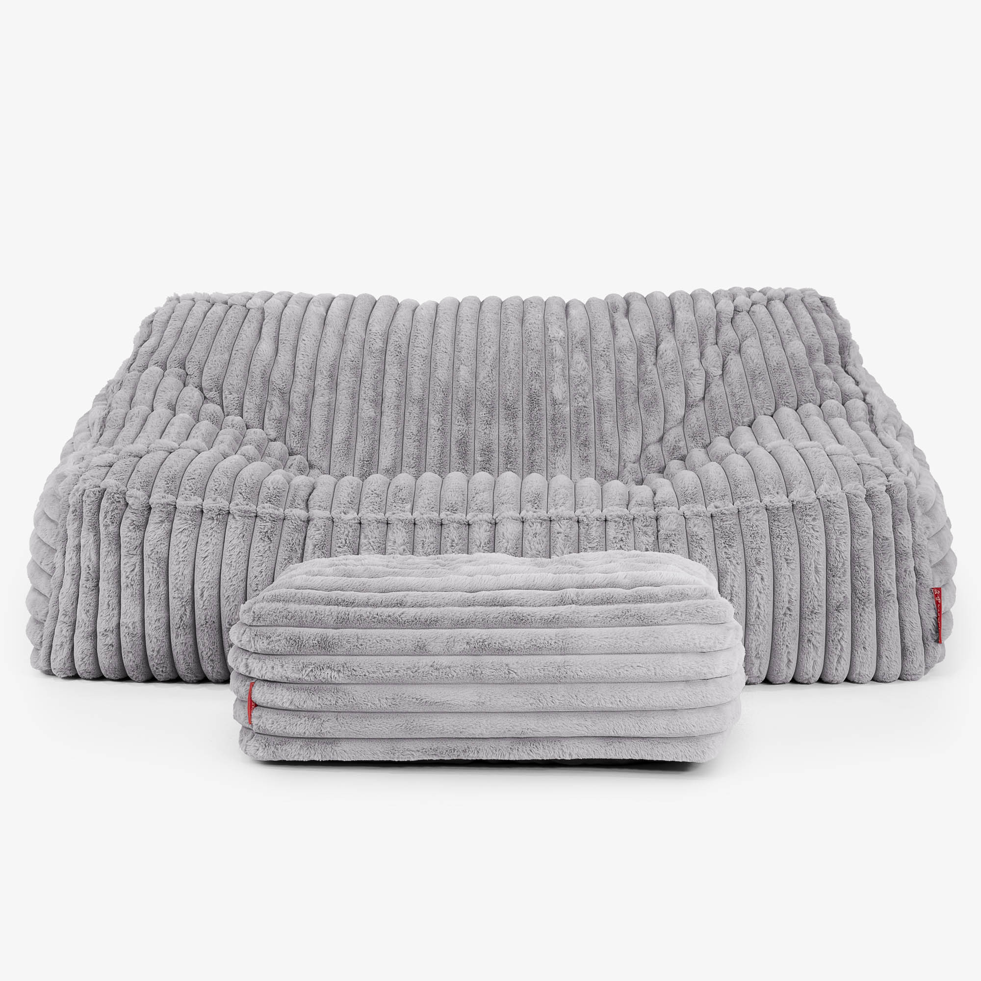 Das Slouchy Sitzsack Sofa - Ultra Plüsch Cord Grau - Image 3