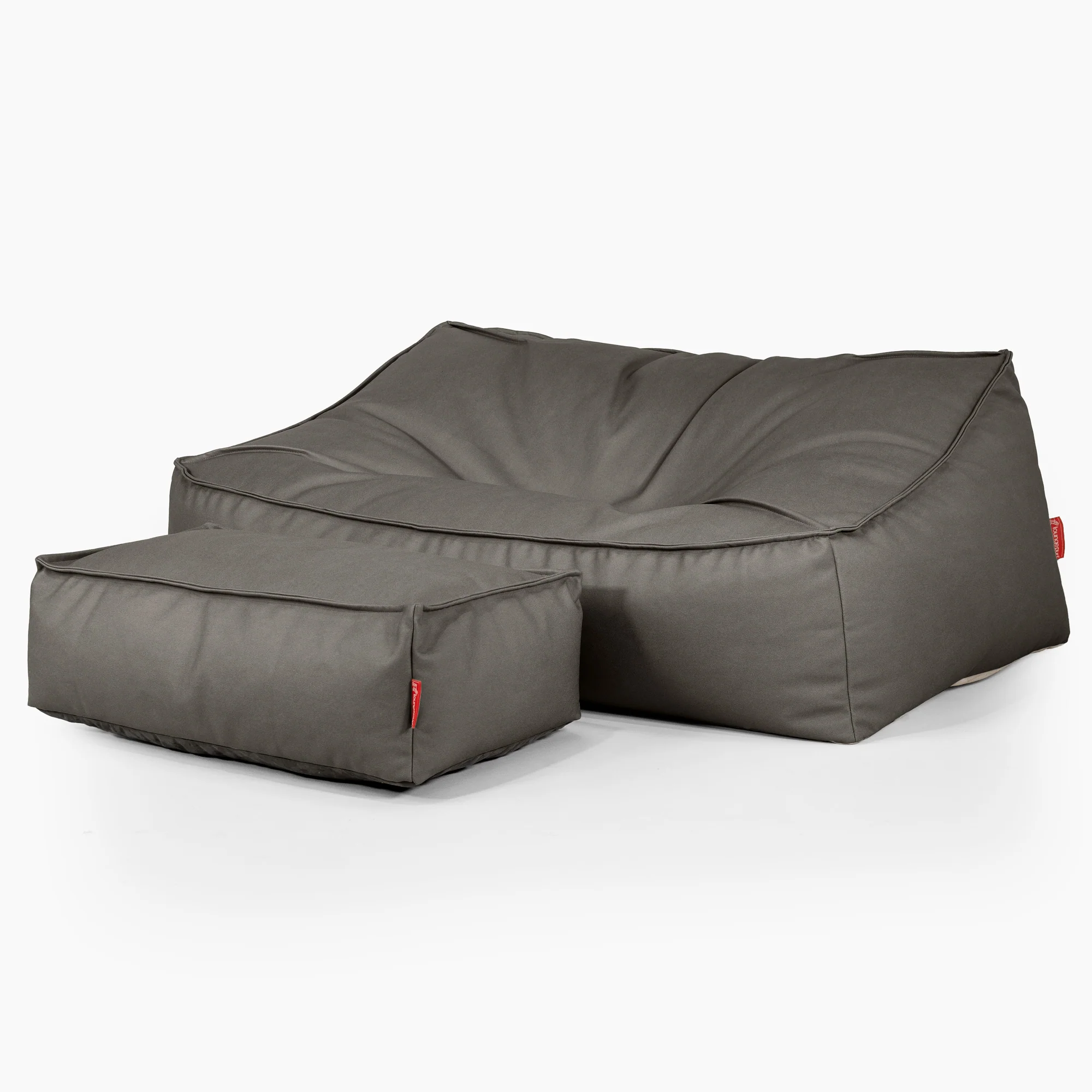 Das Slouchy Sitzsack Sofa - Veganes Leder Grau - Image 3