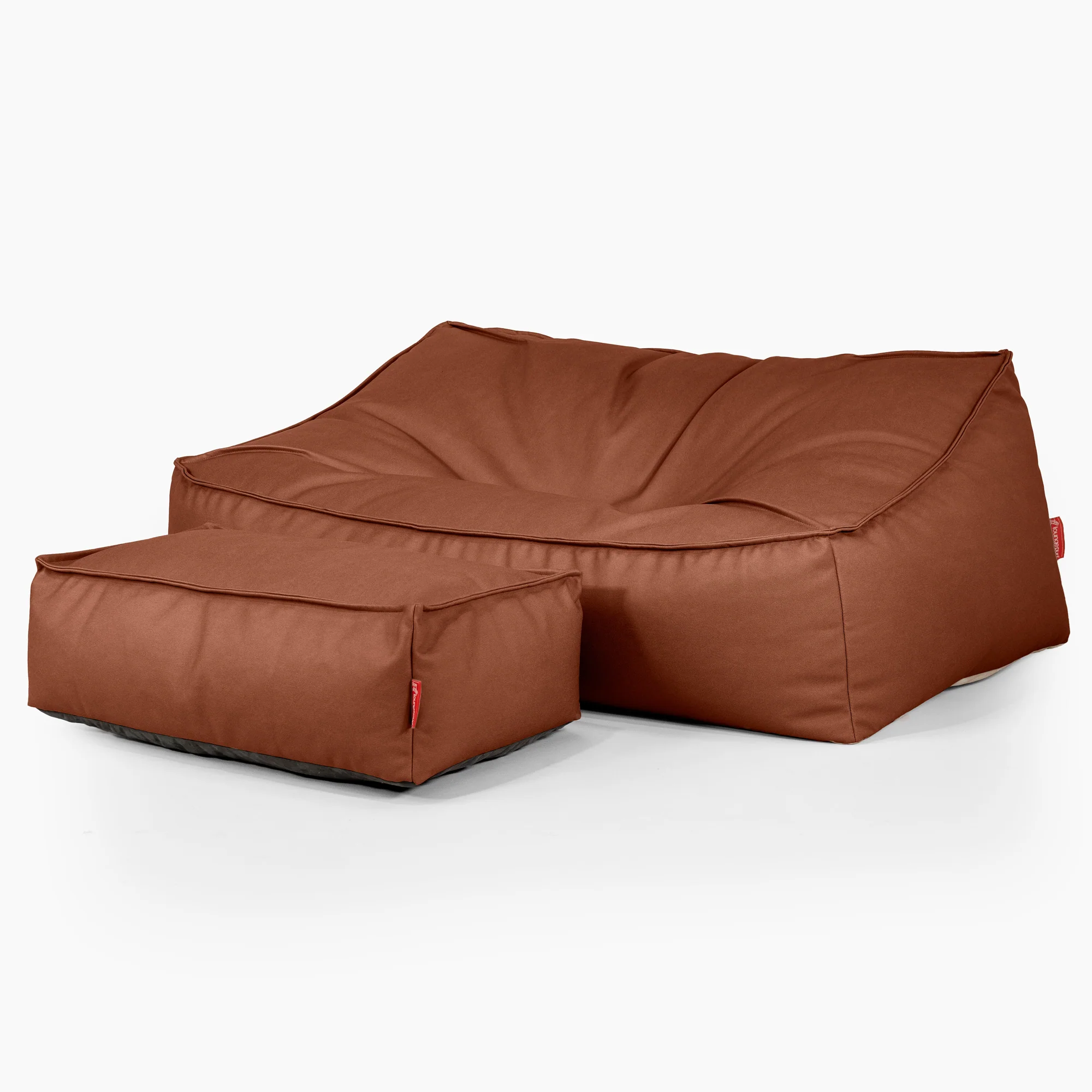 Das Slouchy Sitzsack Sofa - Veganes Leder Kastanienbraun - Image 3