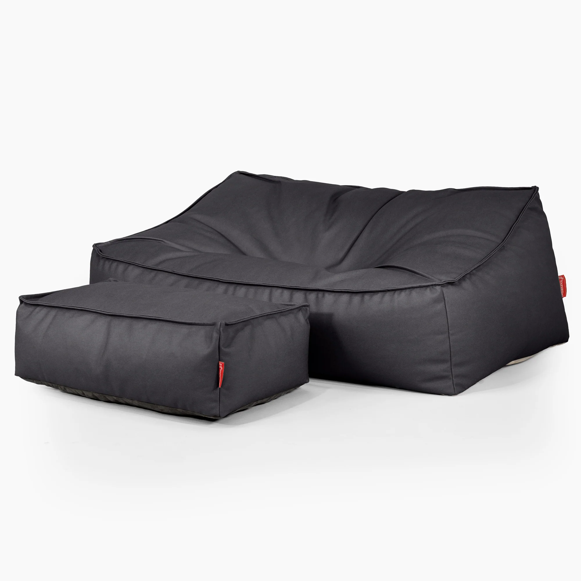 Das Slouchy Sitzsack Sofa - Veganes Leder Schwarz - Image 3