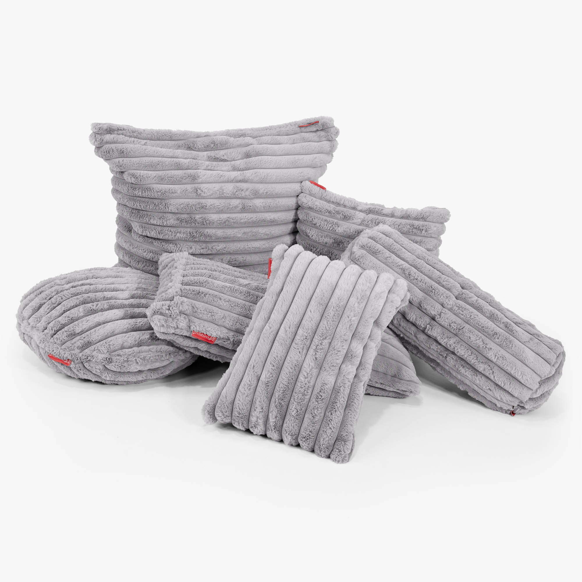 Dekokissen / Sofa Kissenbezug 47 x 47cm - Ultra Plüsch Cord Grau - Image 3