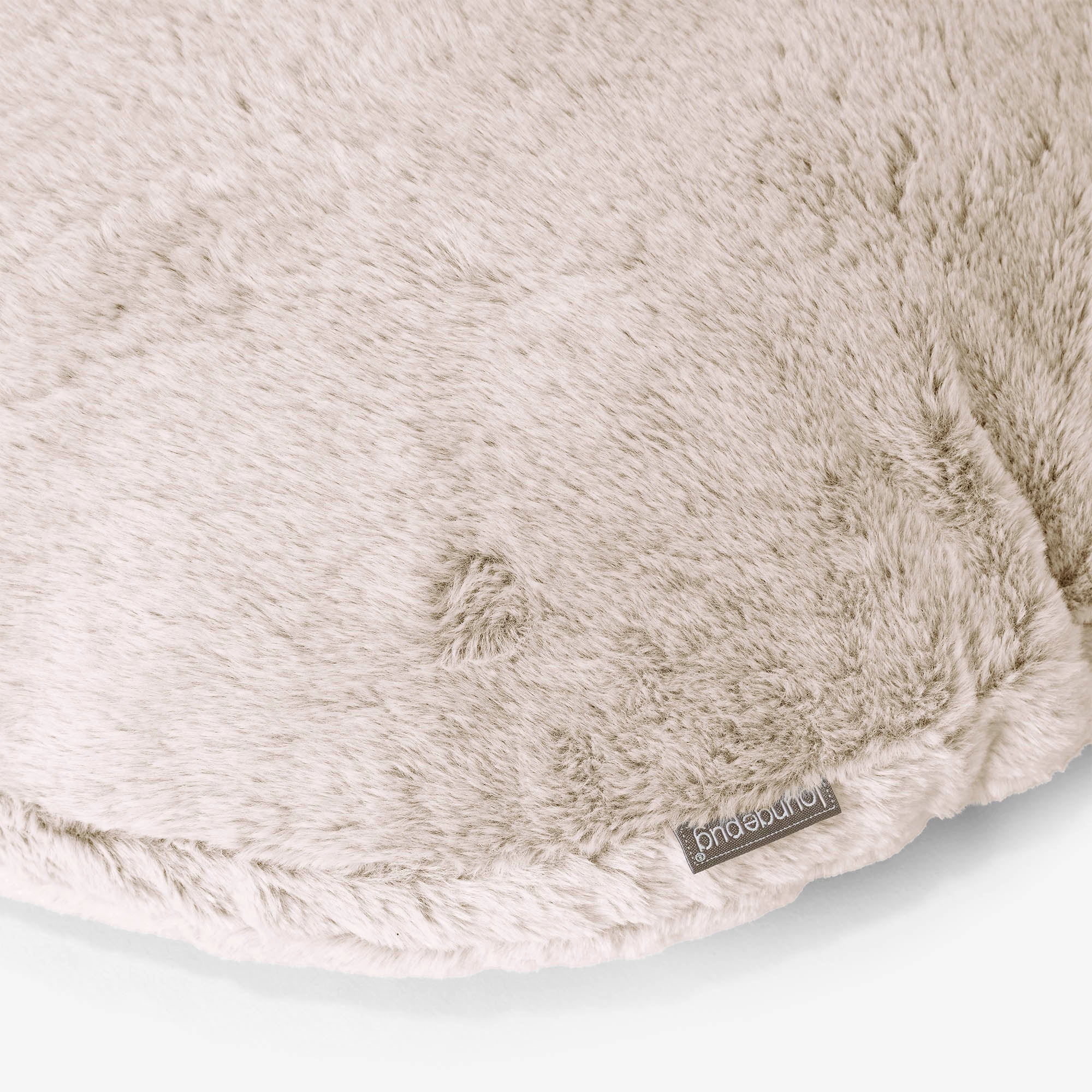 Dekokissen / Sofa Kissenbezug Rund 50cm - Kaninchen Kunstfell Goldbraun - Image 2