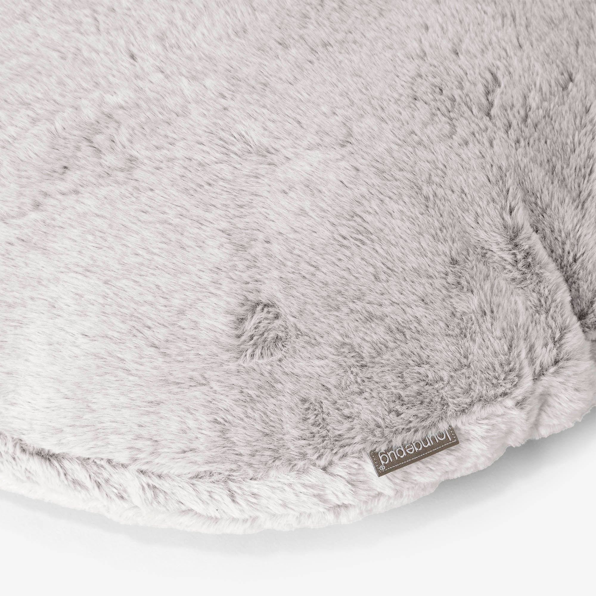 Dekokissen / Sofa Kissenbezug Rund 50cm - Kaninchen Kunstfell Hellgrau - Image 2