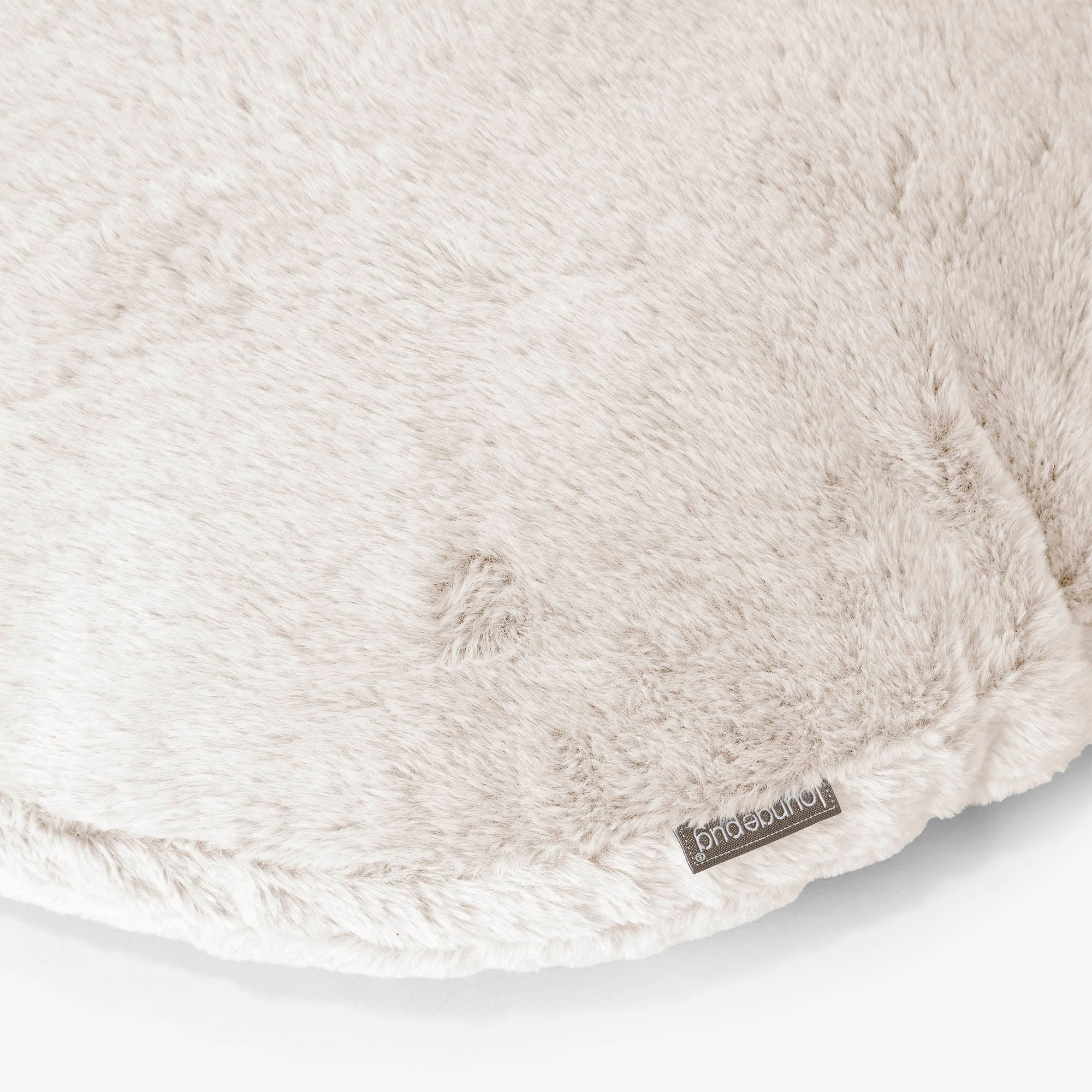 Dekokissen / Sofa Kissenbezug Rund 50cm - Kaninchen Kunstfell Weiß - Image 2