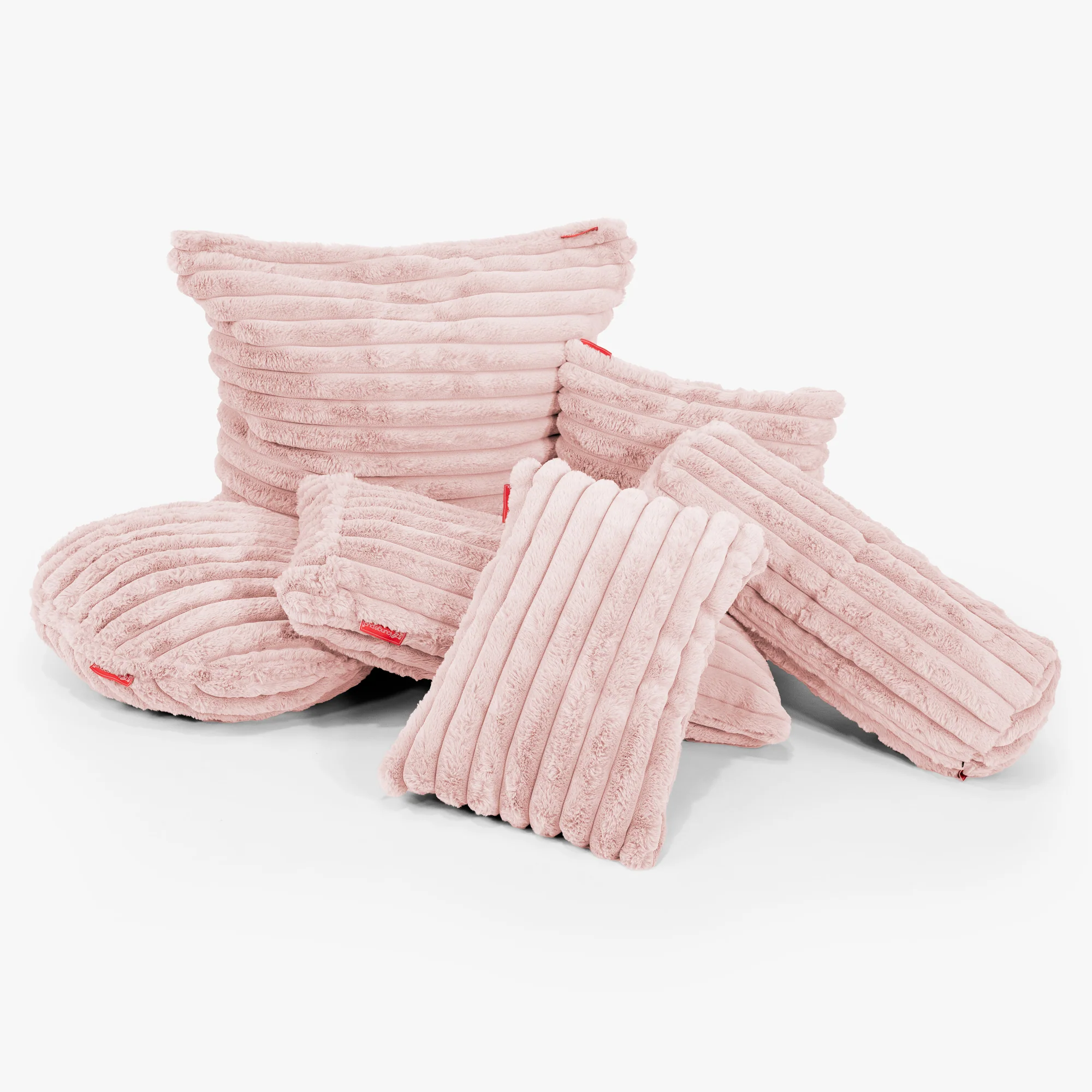 Dekokissen / Sofa Kissenbezug Rund 50cm - Ultra Plüsch Cord Pastellrosa - Image 2
