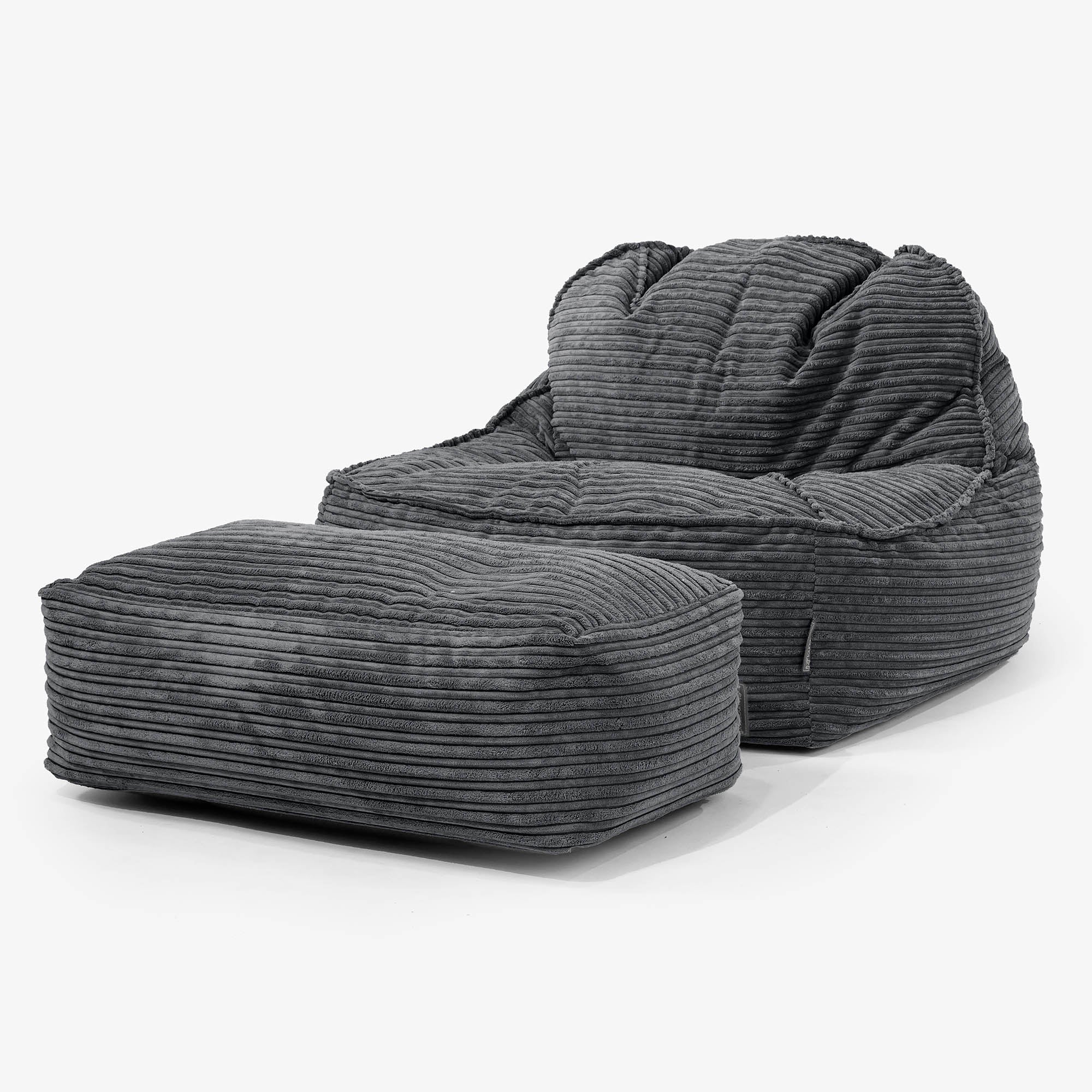 Der Slouchy Sitzsack Sessel 2.0 - Cord Schwarz - Image 2
