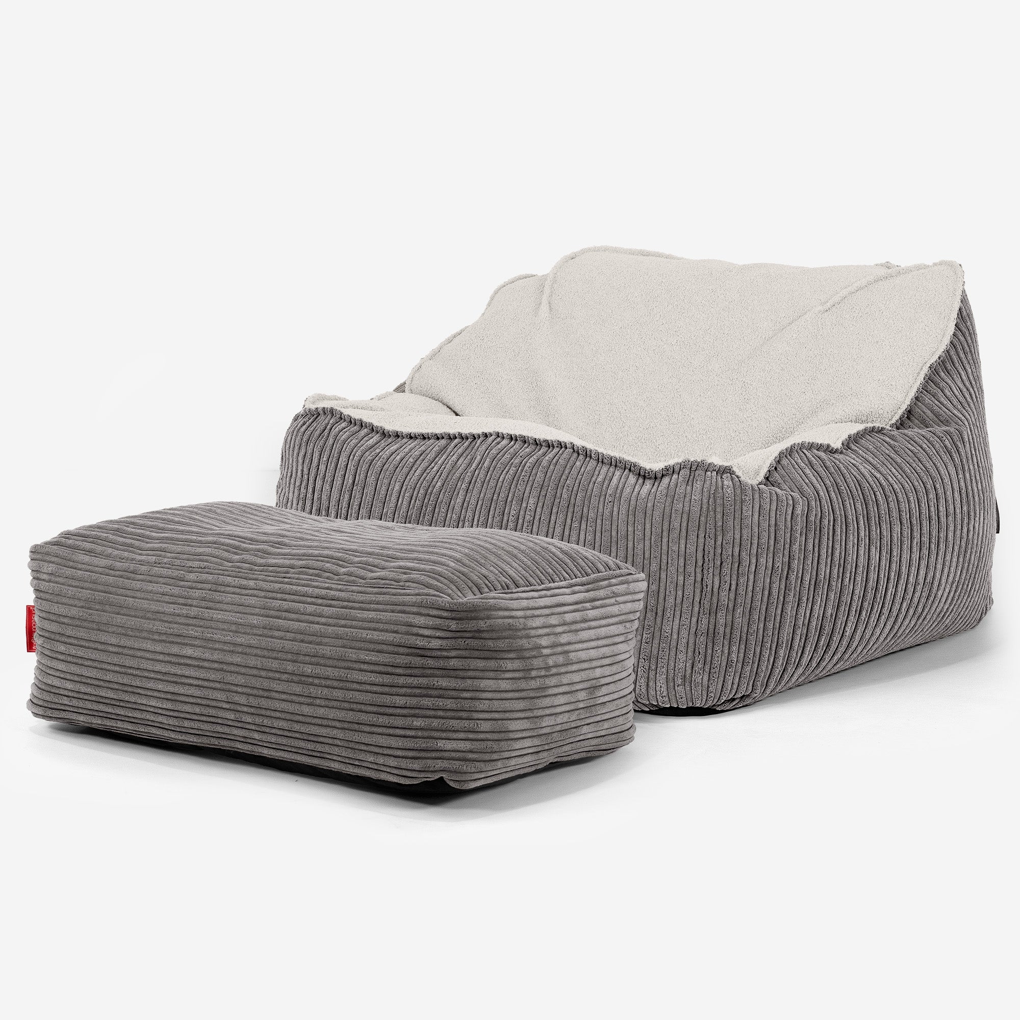 Der Slouchy Sitzsack Sessel - Bouclé & Cord Graphitgrau - Image 3