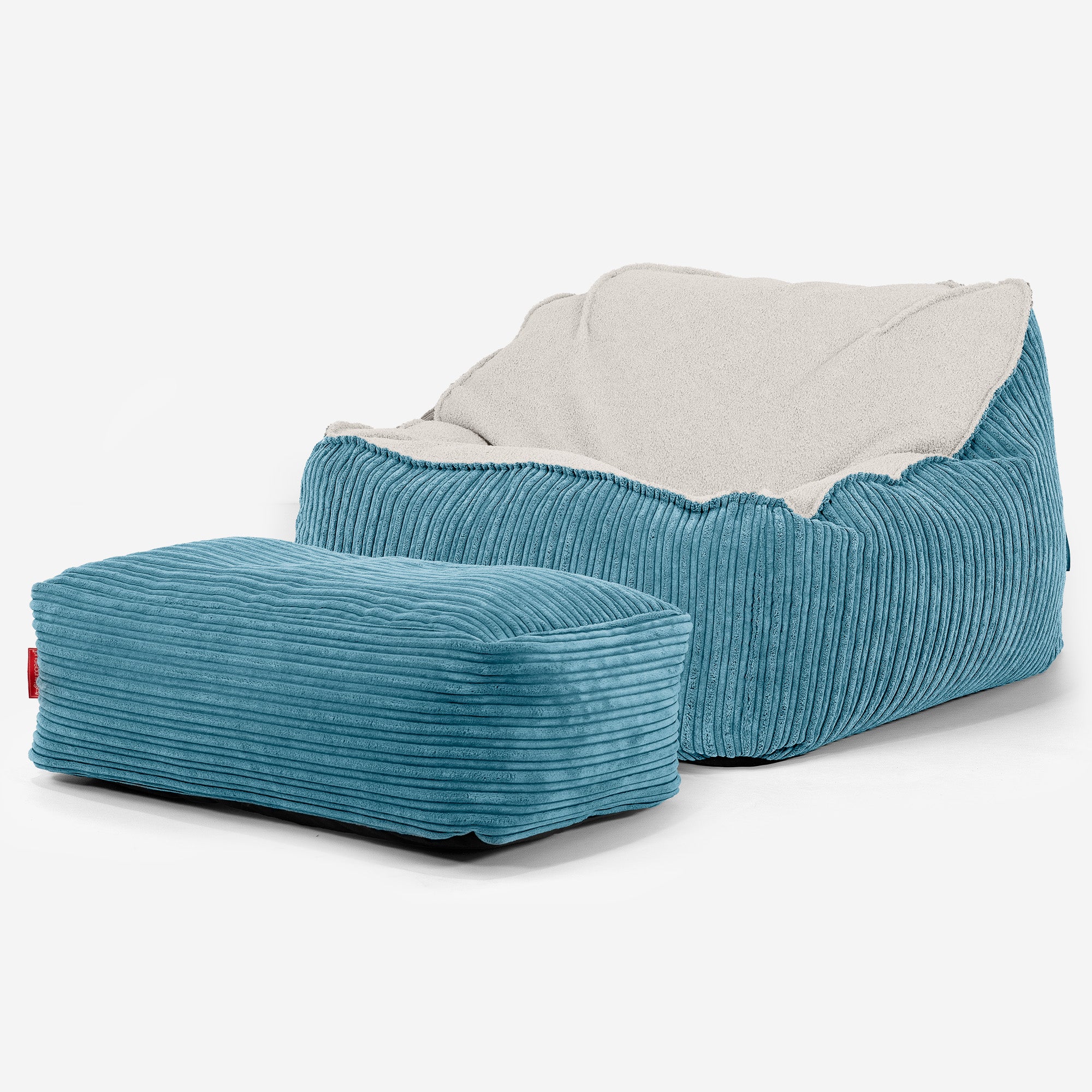 Der Slouchy Sitzsack Sessel - Bouclé & Cord Türkis - Image 3