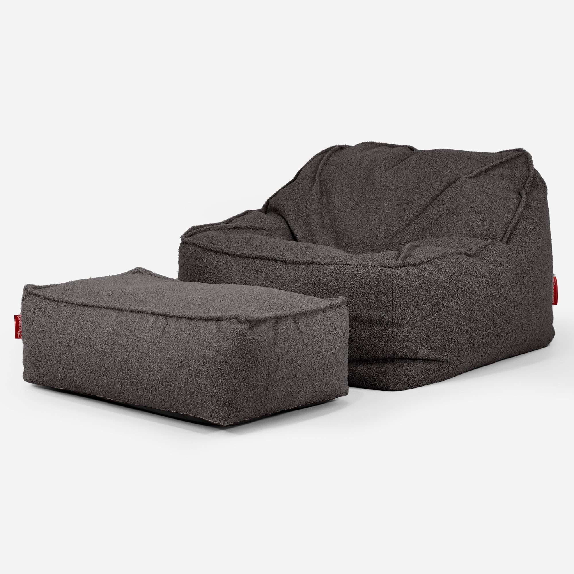 Der Slouchy Sitzsack Sessel - Bouclé Graphitgrau - Image 3