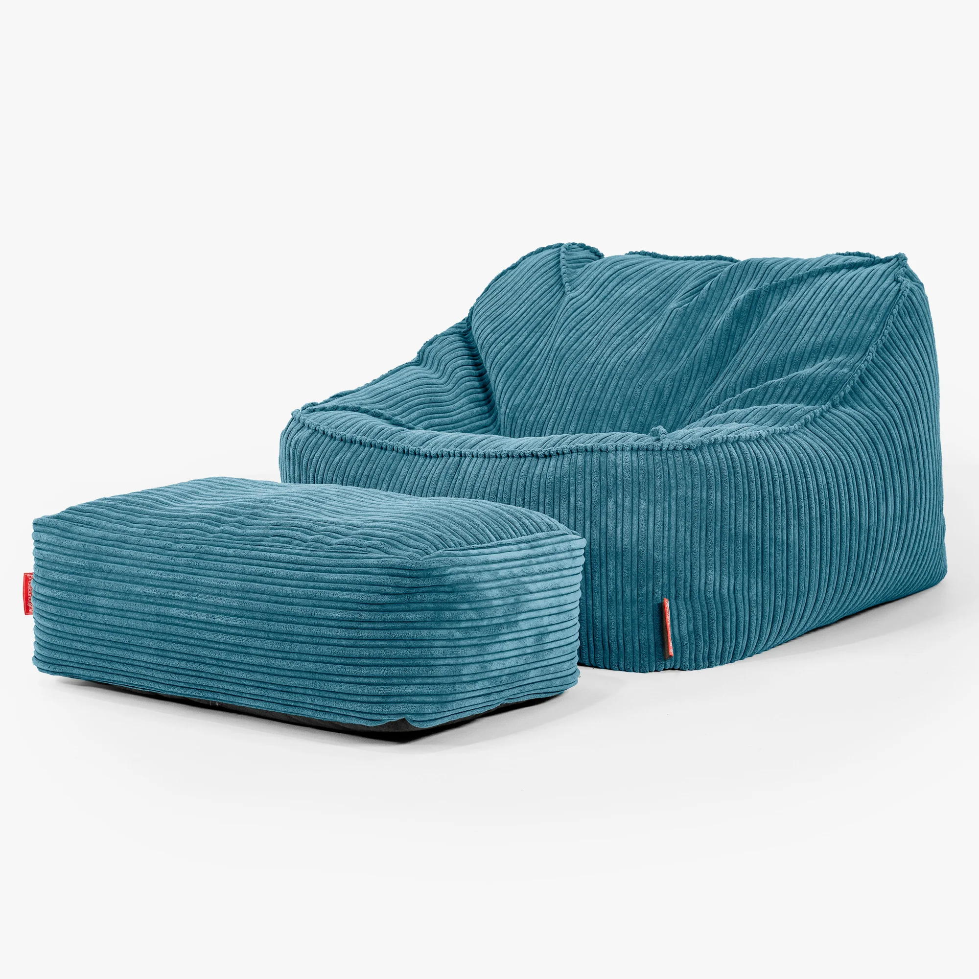 Der Slouchy Sitzsack Sessel - Cord Türkis - Image 3