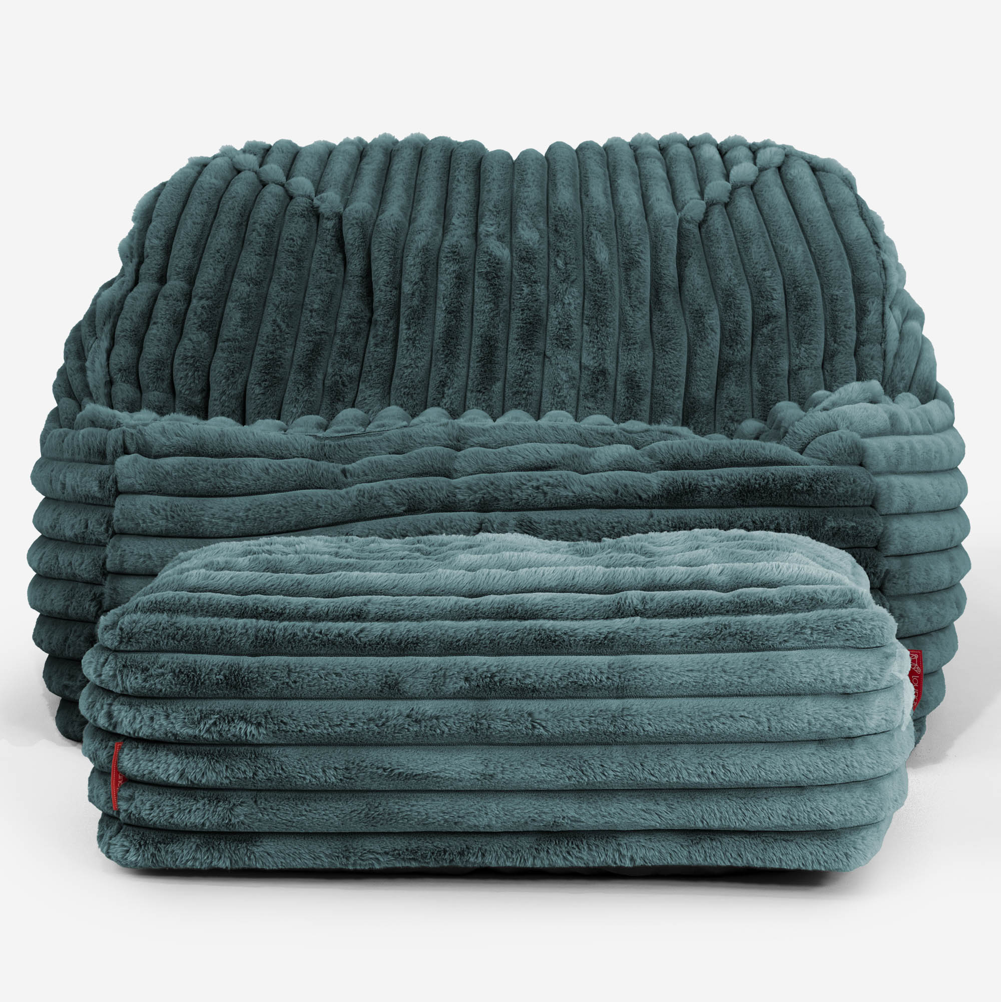 Der Slouchy Sitzsack Sessel - Ultra Plüsch Cord Blaugrün - Image 3