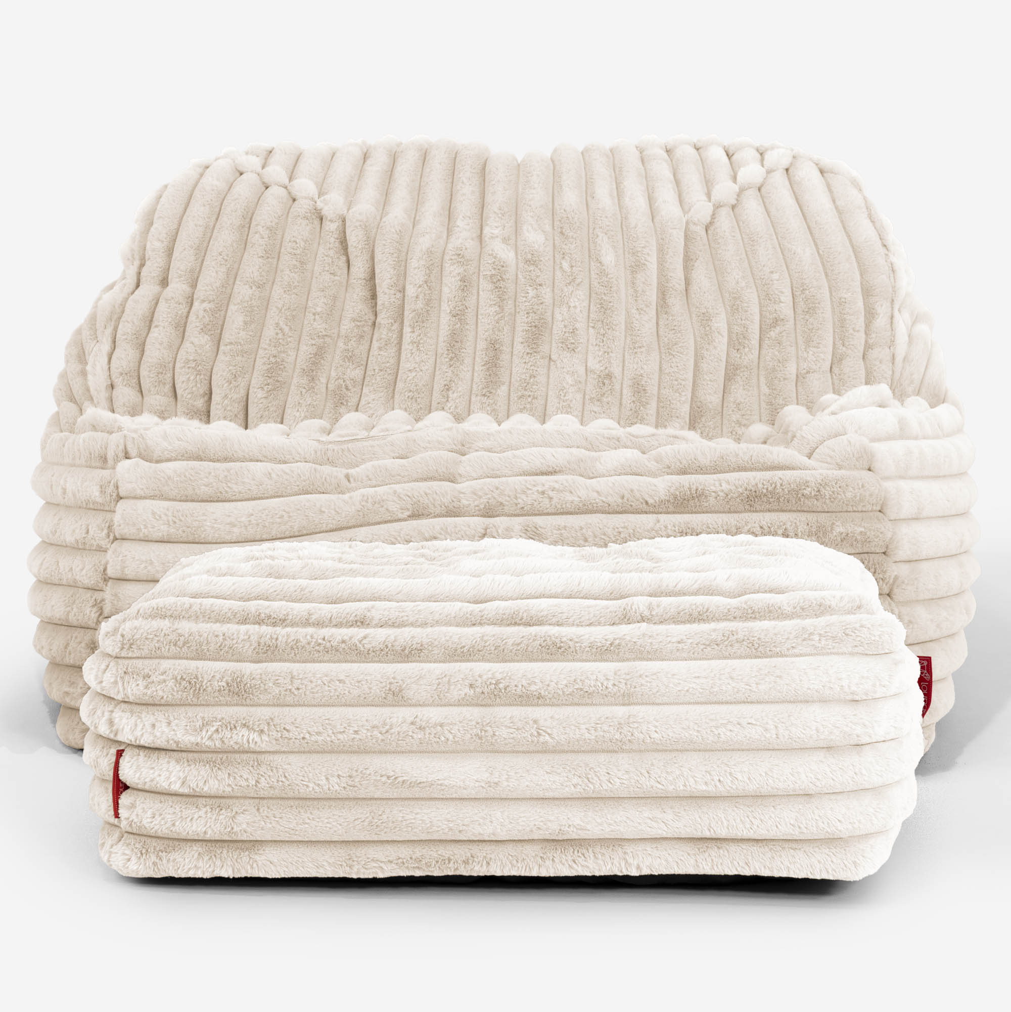 Der Slouchy Sitzsack Sessel - Ultra Plüsch Cord Creme - Image 3