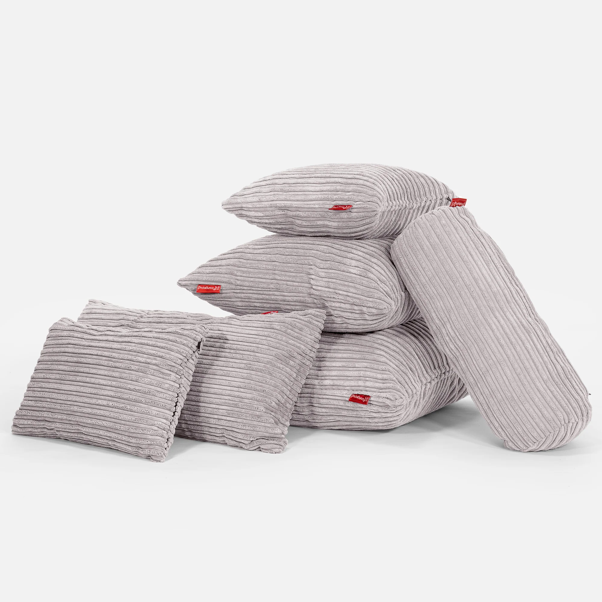 Extra Große Dekokissen / Sofa Kissenbezug 70 x 70cm - Cord Silbergrau - Image 4