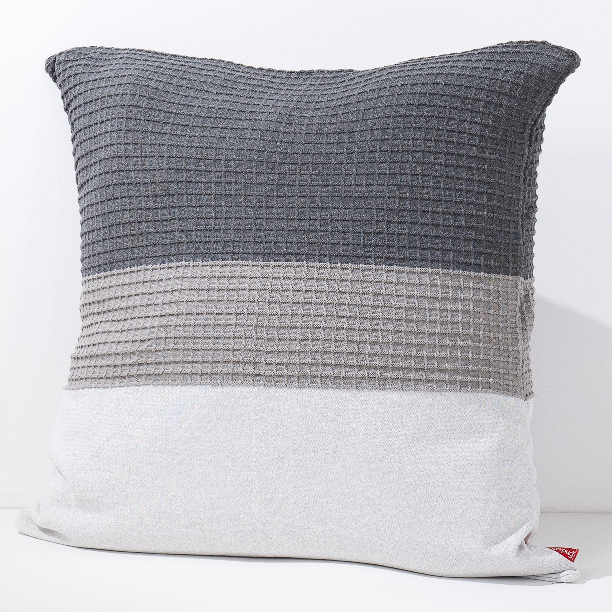 Extra Große Dekokissen / Sofa Kissenbezug 70 x 70cm - Gestrickte Farbblock Grau - Image 2