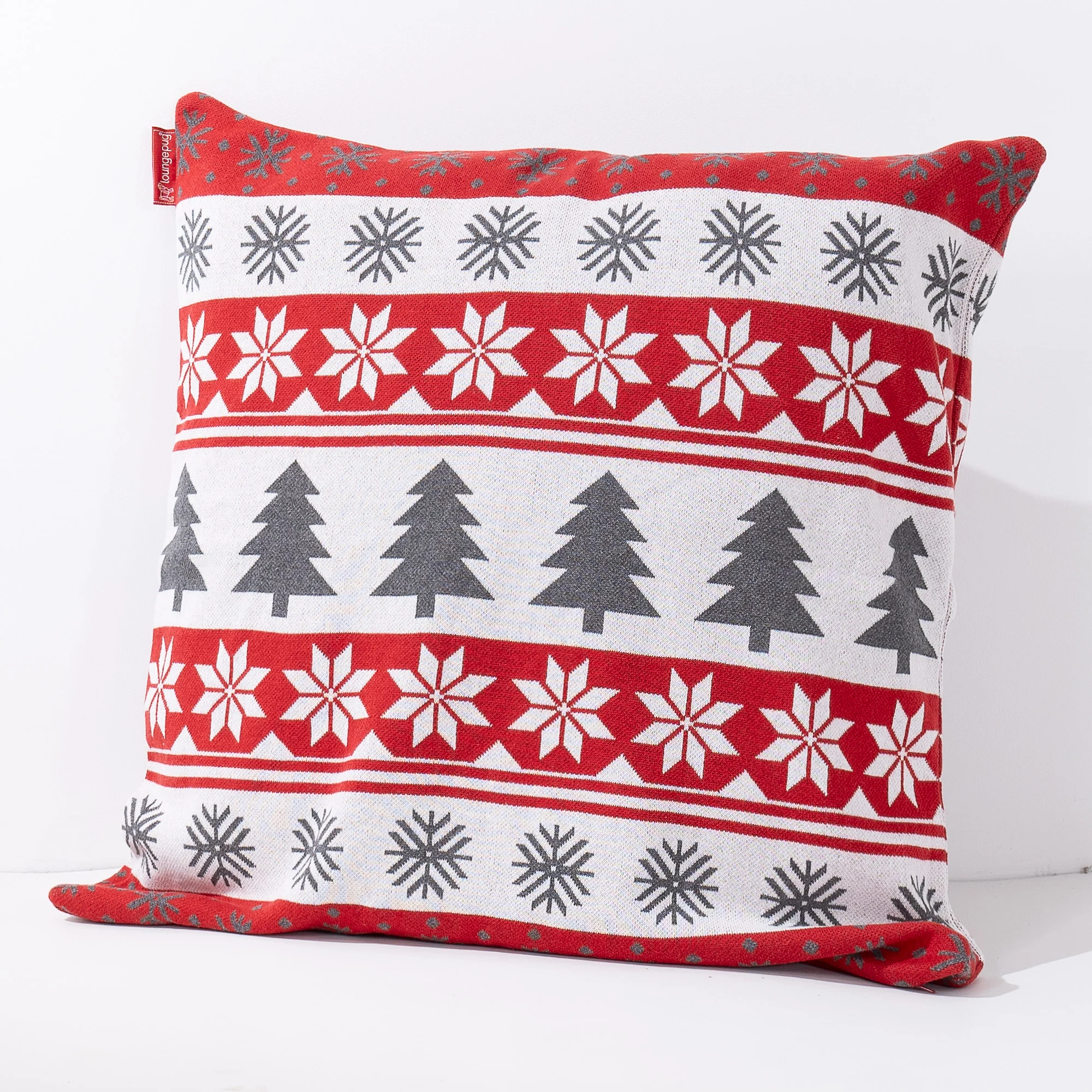 Extra Große Dekokissen / Sofa Kissenbezug 70 x 70cm - Gestrickte Weihnachtsdruck Rot - Image 2