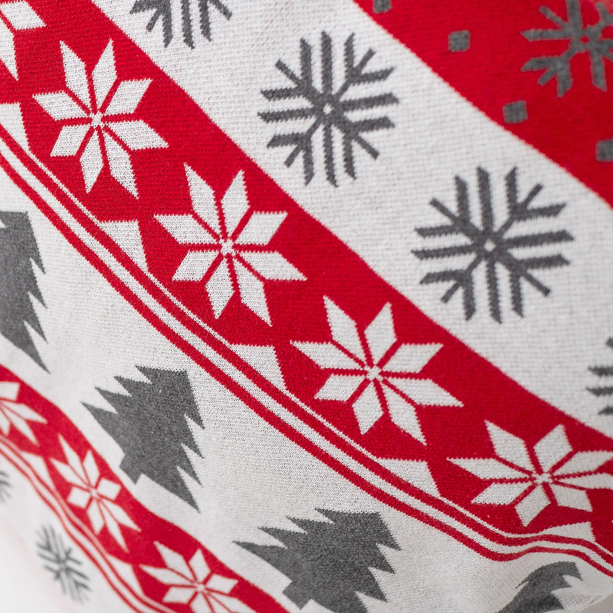 Extra Große Dekokissen / Sofa Kissenbezug 70 x 70cm - Gestrickte Weihnachtsdruck Rot - Image 3