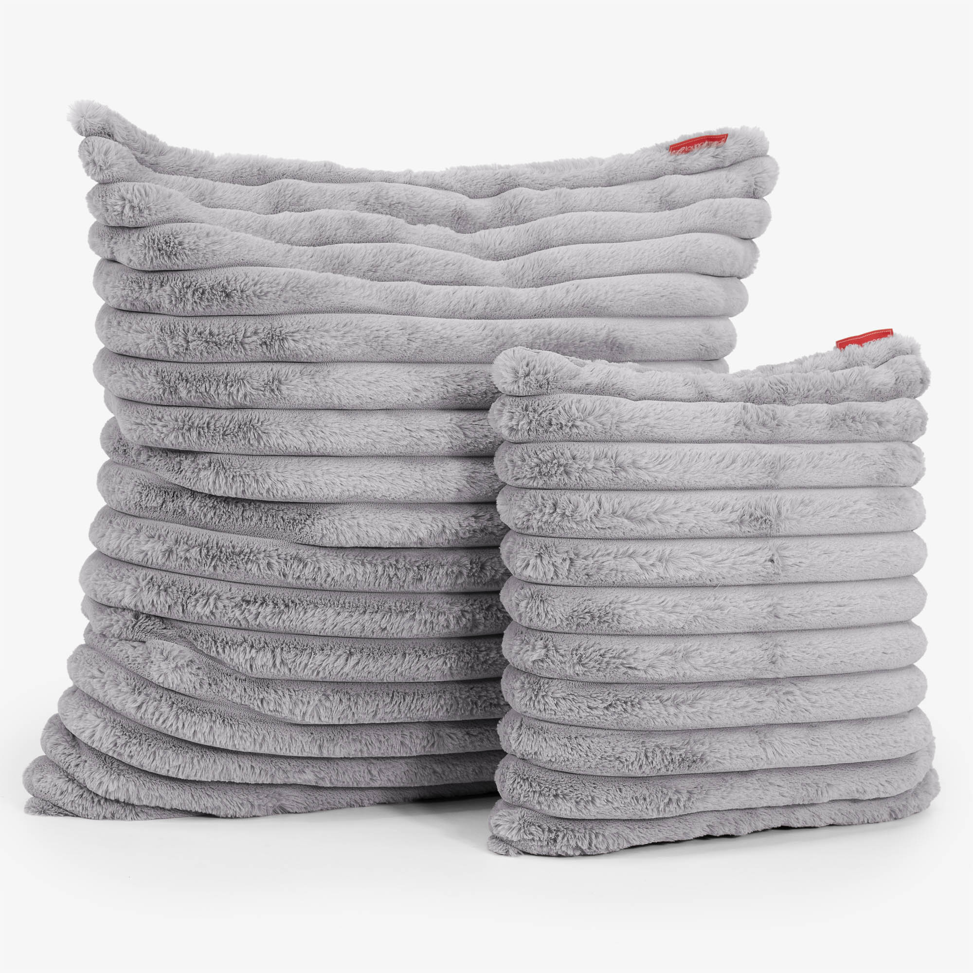 Extra Große Dekokissen / Sofa Kissenbezug 70 x 70cm - Ultra Plüsch Cord Grau - Image 2