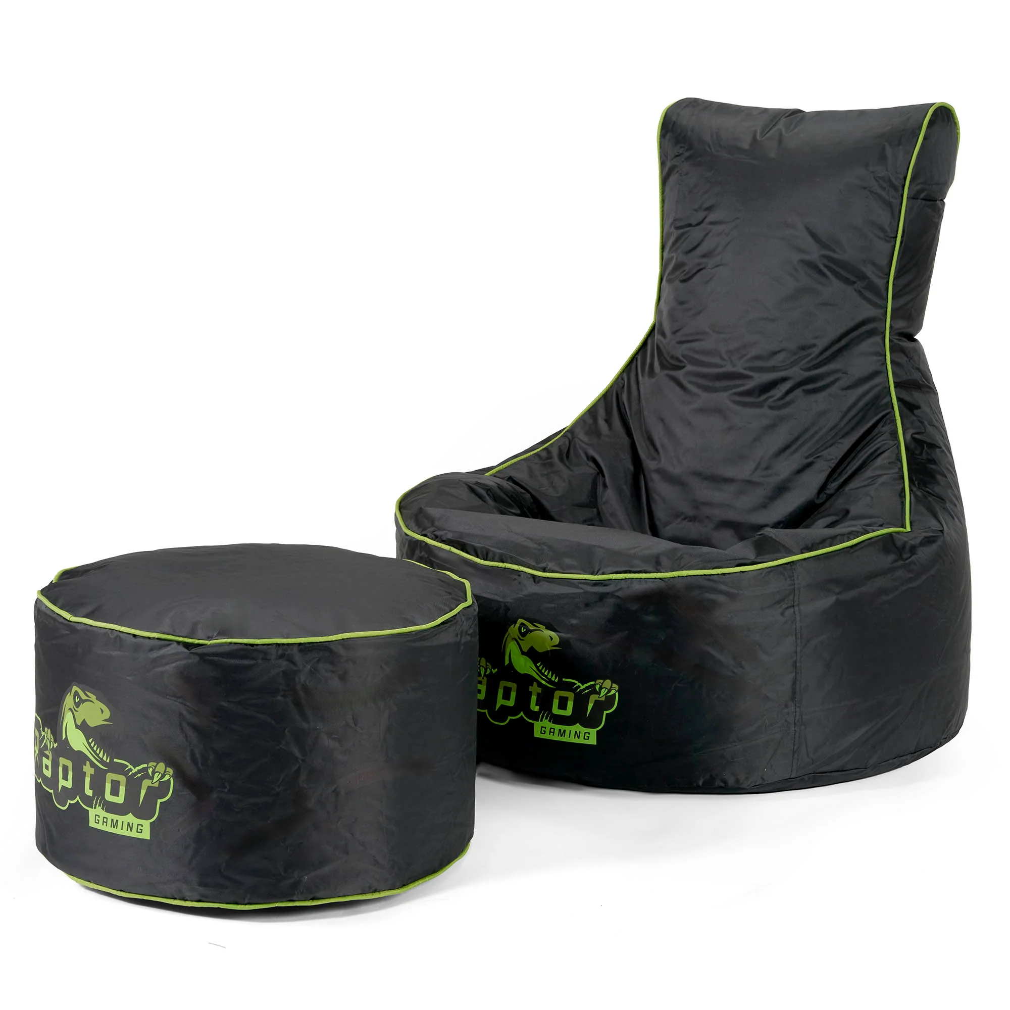 Gaming Sitzsack im Autositz-Stil - Schwarz / Grün - Image 2