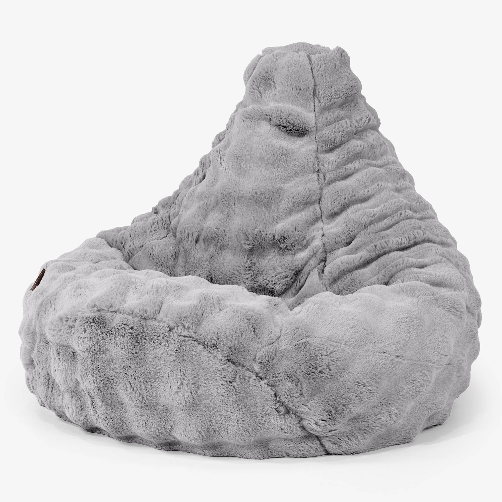 Gaming Sitzsack Sessel - Bubble Pelz Grau - Image 2