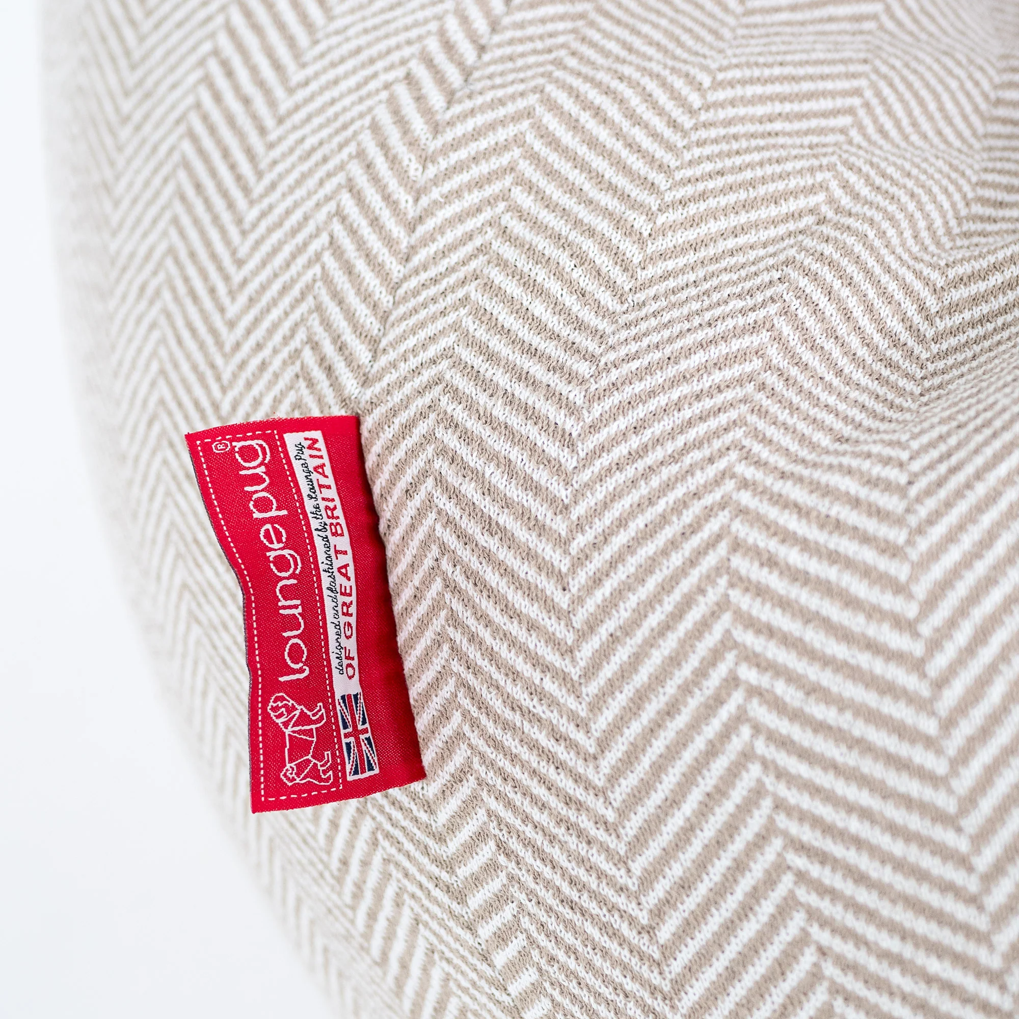 Gaming Sitzsack Sessel - Gestrickte Fischgrätenmuster Stein - Image 3