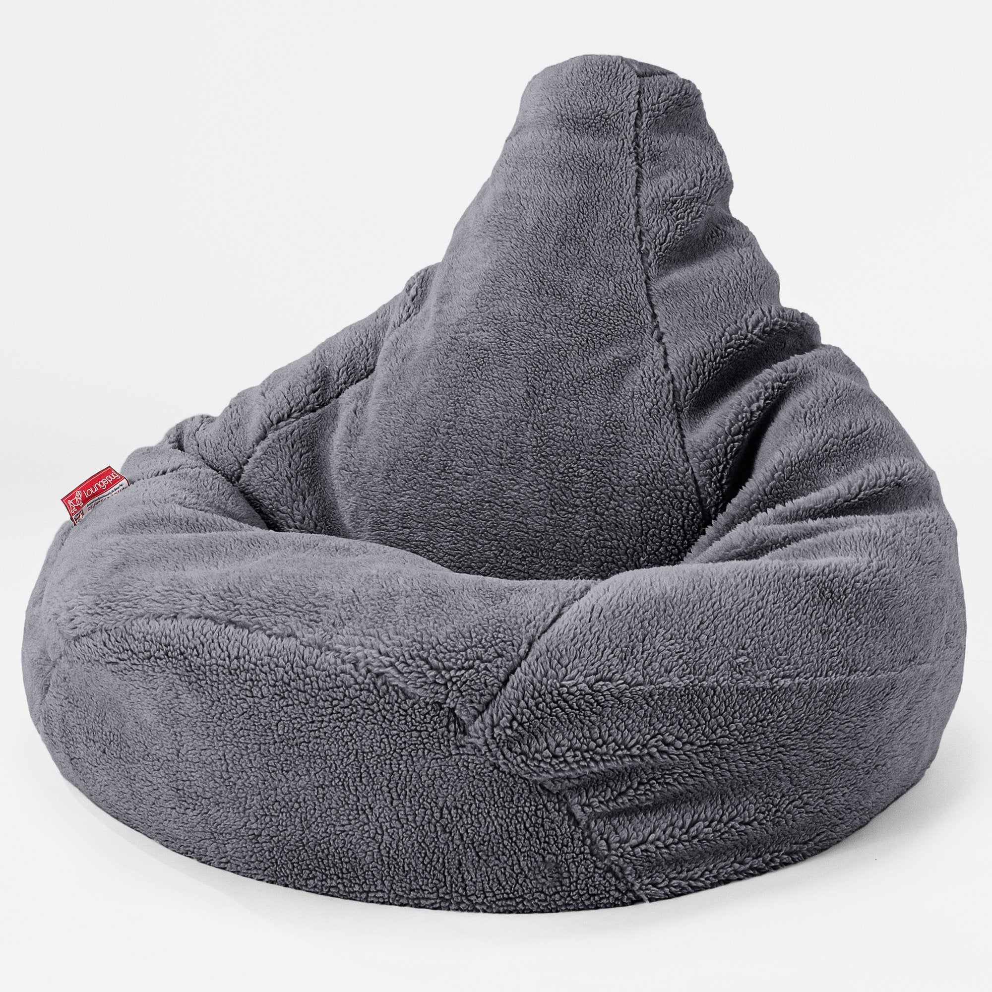 Gaming Sitzsack Sessel - Teddy Kunstfell Dunkelgrau - Image 2