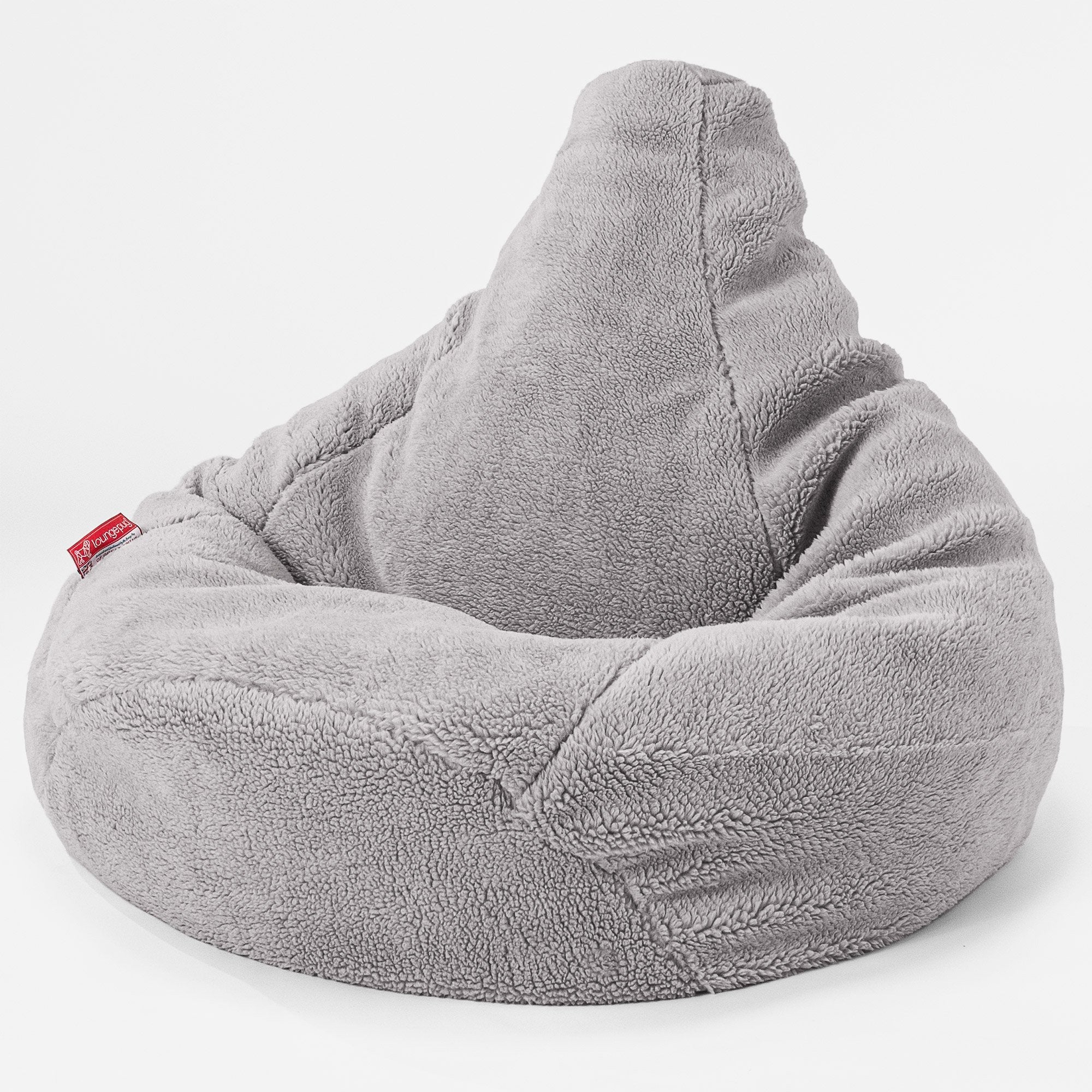 Gaming Sitzsack Sessel - Teddy Kunstfell Mittelgrau - Image 2