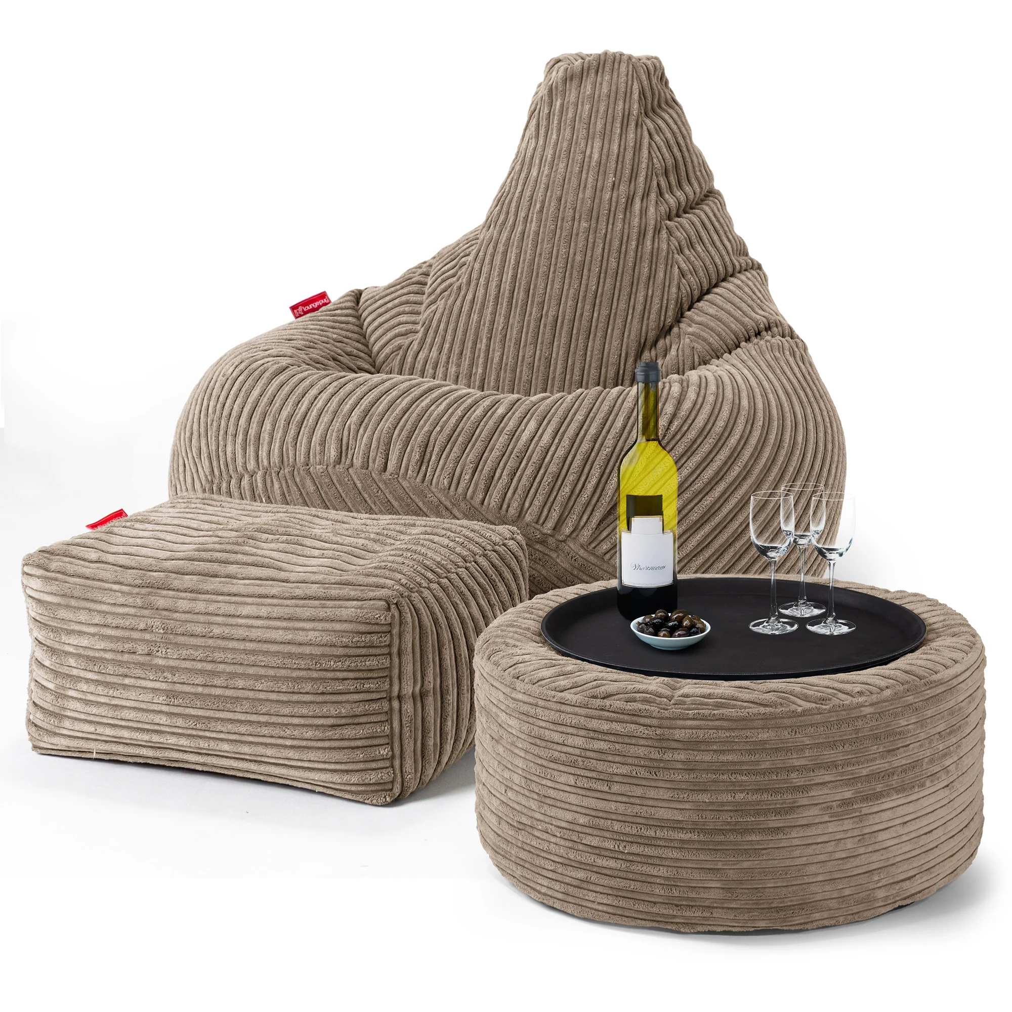 Gaming Sitzsack Sessel - Cord Sand - Image 3