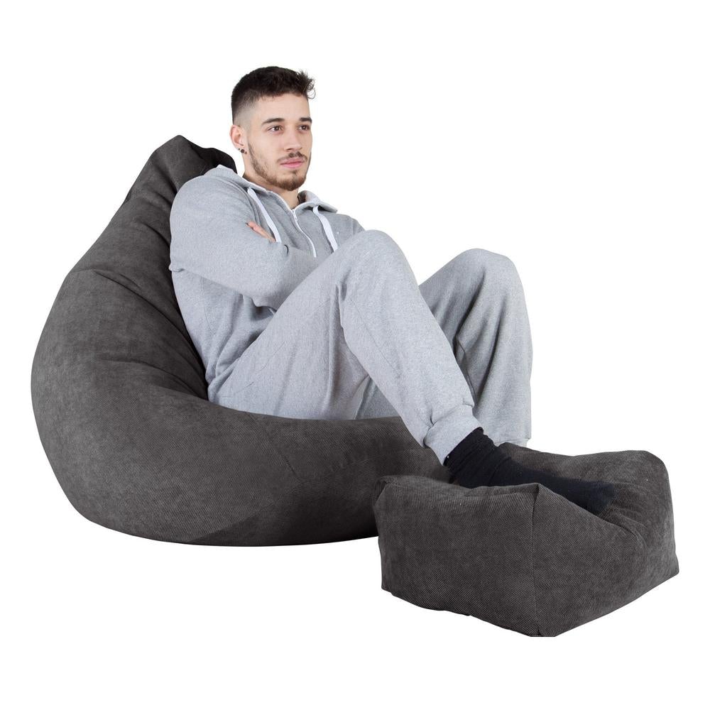 Gaming Sitzsack Sessel - Waffelgewebe Schiefergrau - Image 4