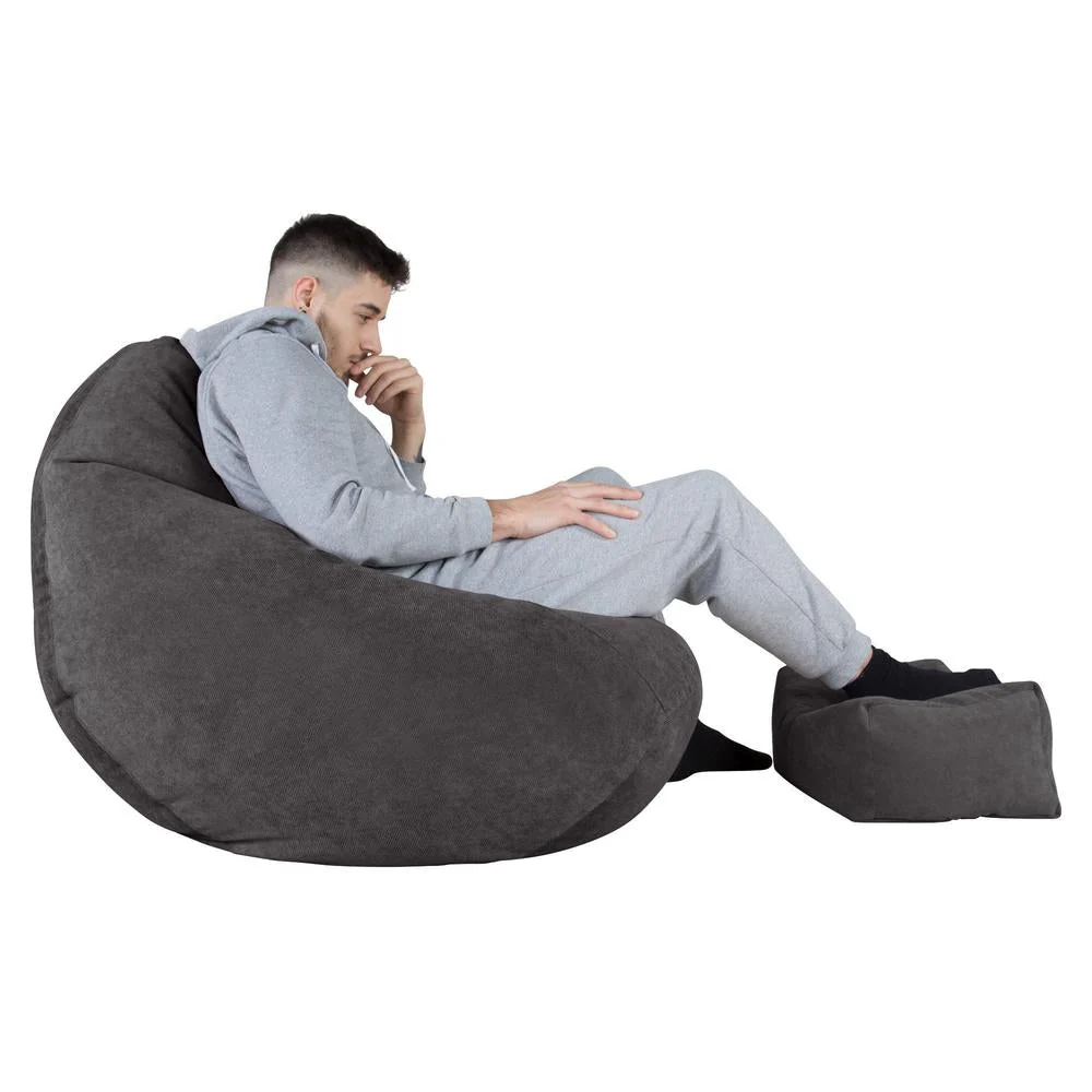 Gaming Sitzsack Sessel - Waffelgewebe Schiefergrau - Image 5