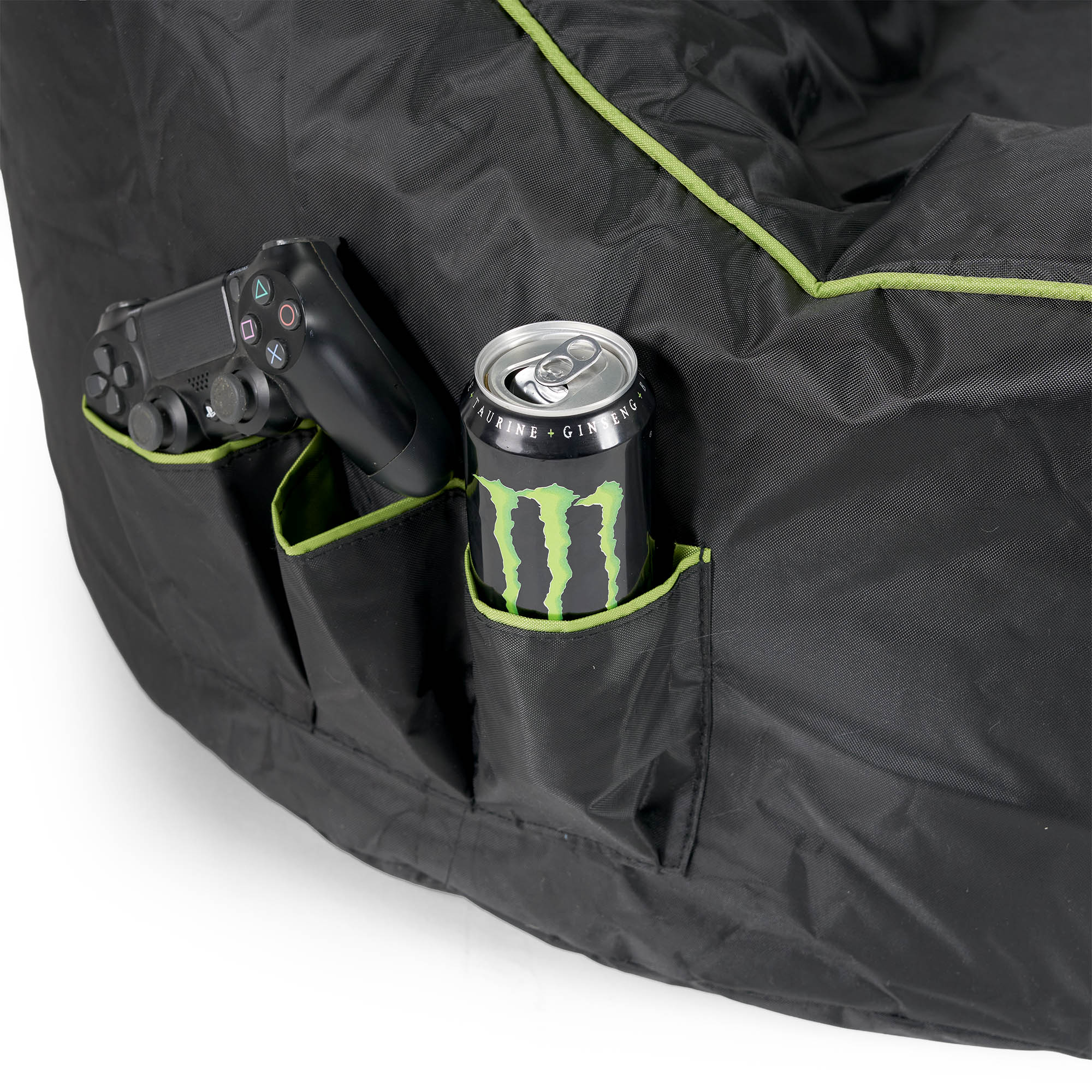 Gesteppter Gaming Sitzsack - Schwarz / Grün - Image 7