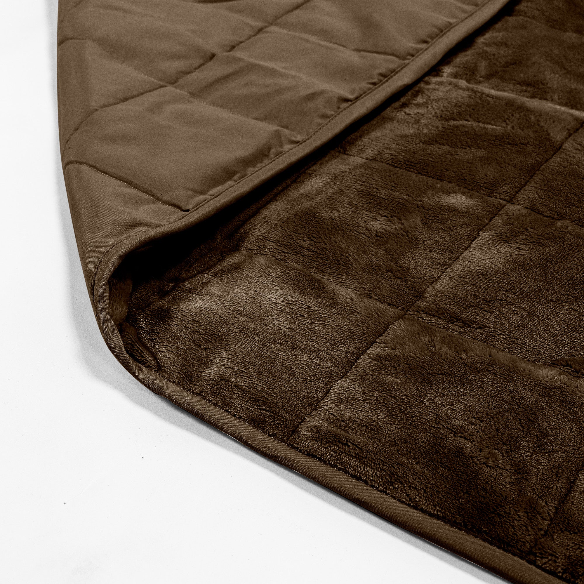 Gewichtsdecke für Erwachsene - Flanell-Fleece Braungrau - Image 2