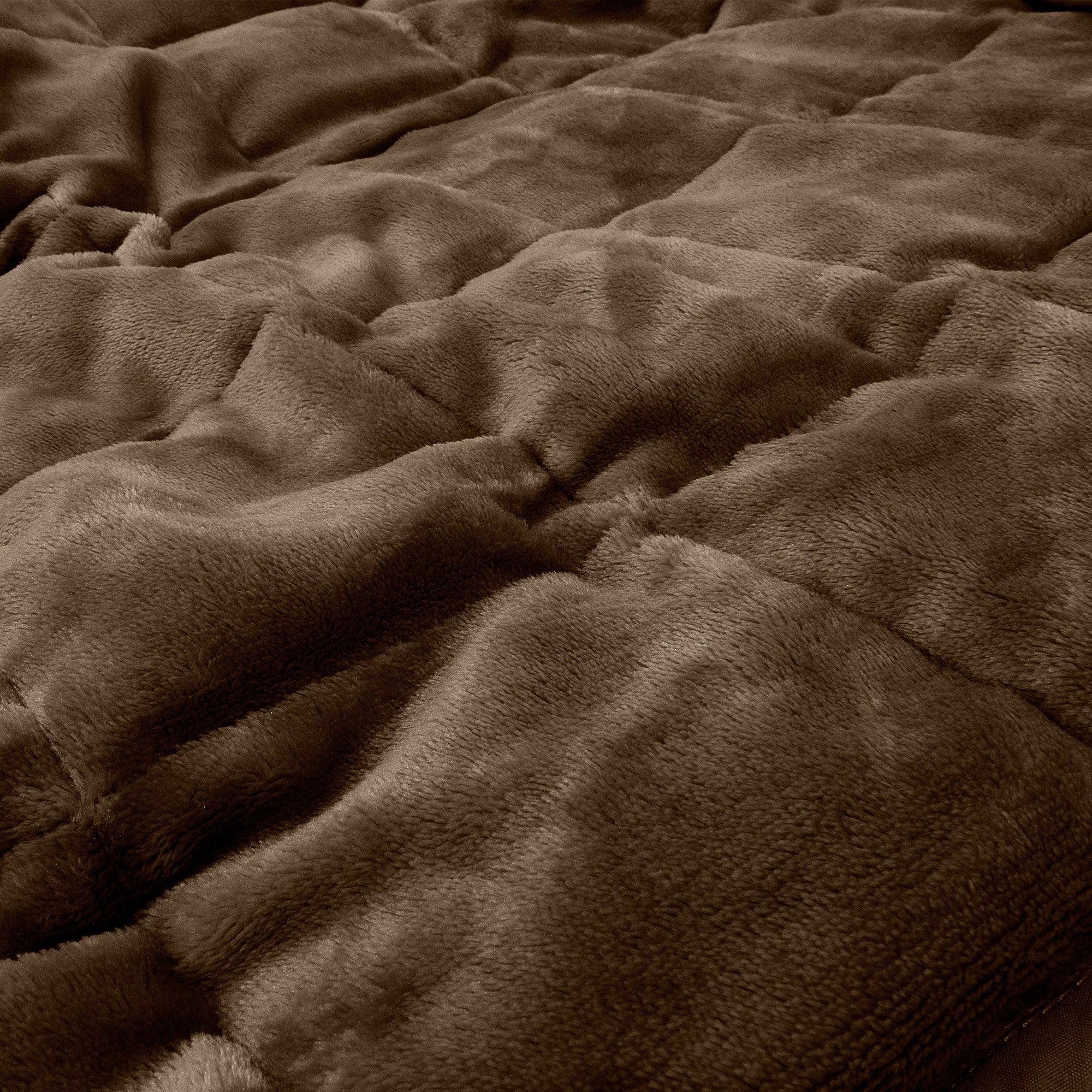 Gewichtsdecke für Erwachsene - Flanell-Fleece Braungrau - Image 4