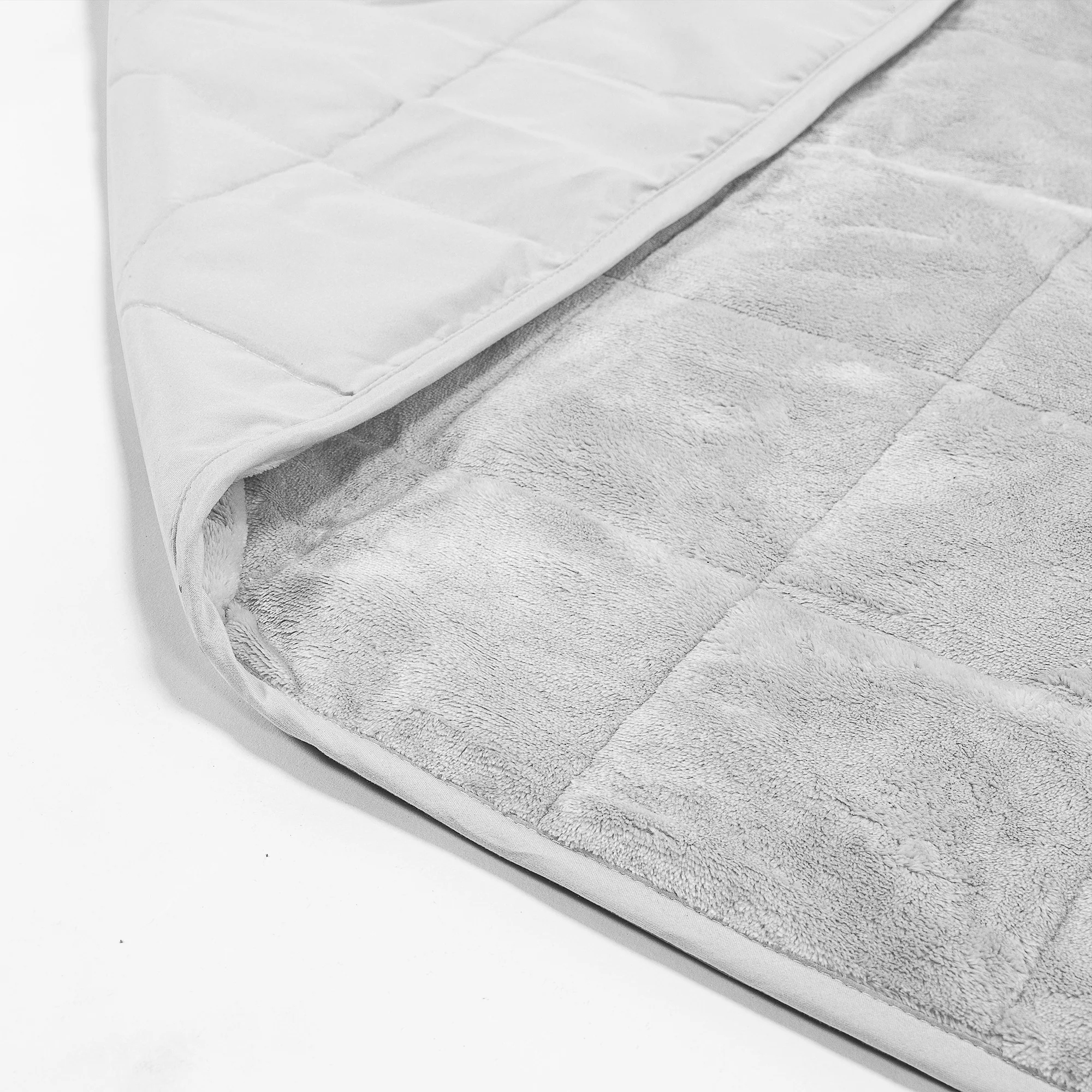 Gewichtsdecke für Erwachsene - Flanell-Fleece Hellgrau - Image 2