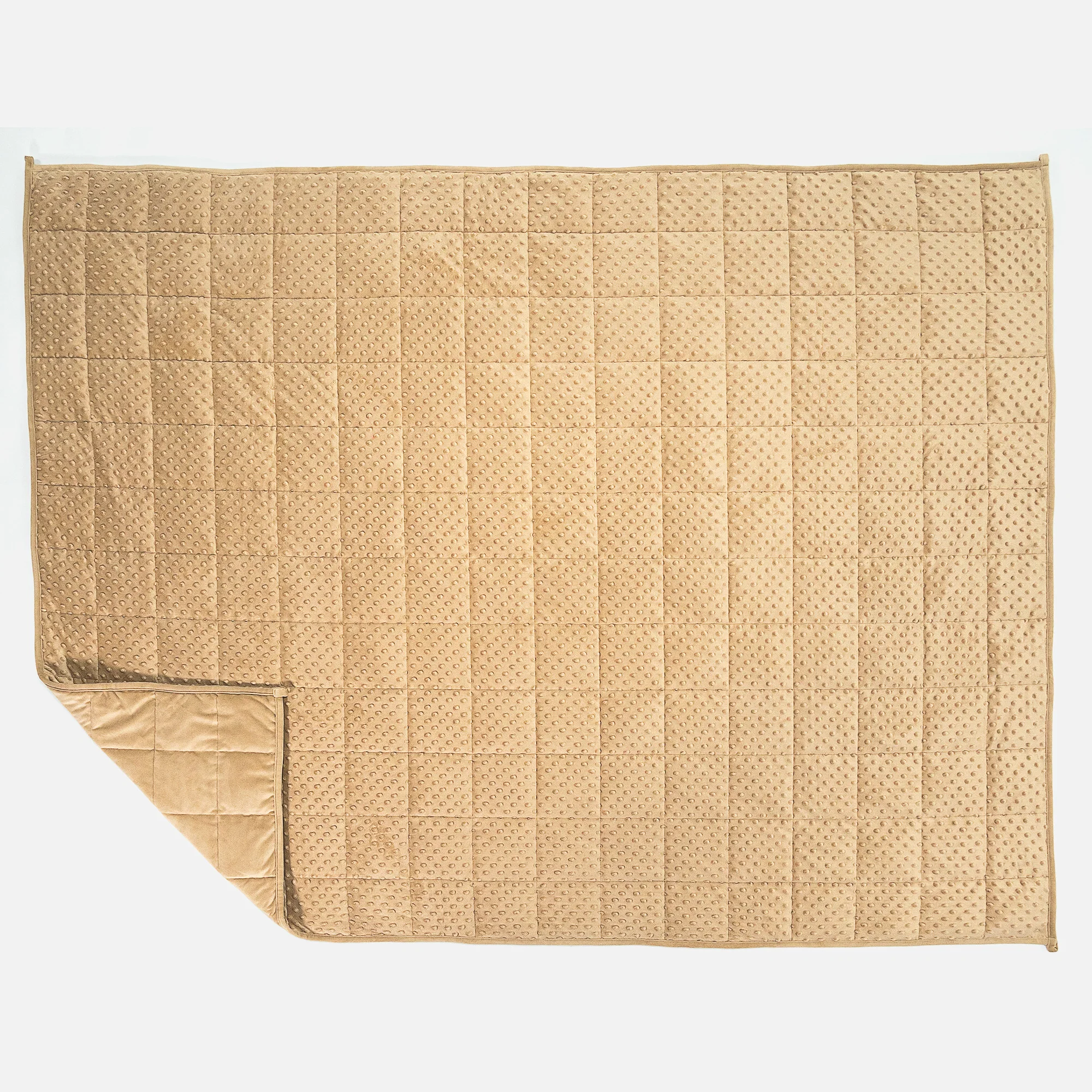 Gewichtsdecke für Erwachsene - Fleece-Gepunktet Creme / Nerzfarben - Image 3