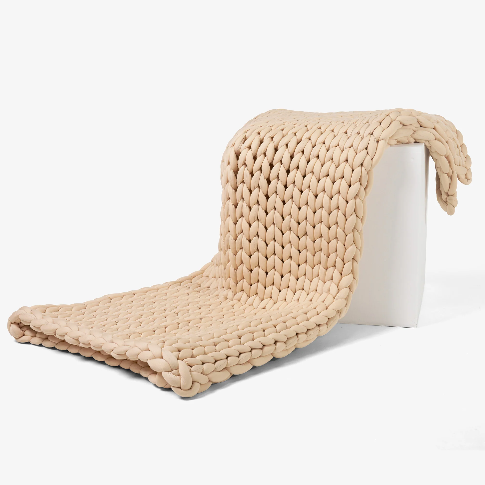 Gewichtsdecke für Erwachsene - Grobgestrickt Braungrau - Image 3