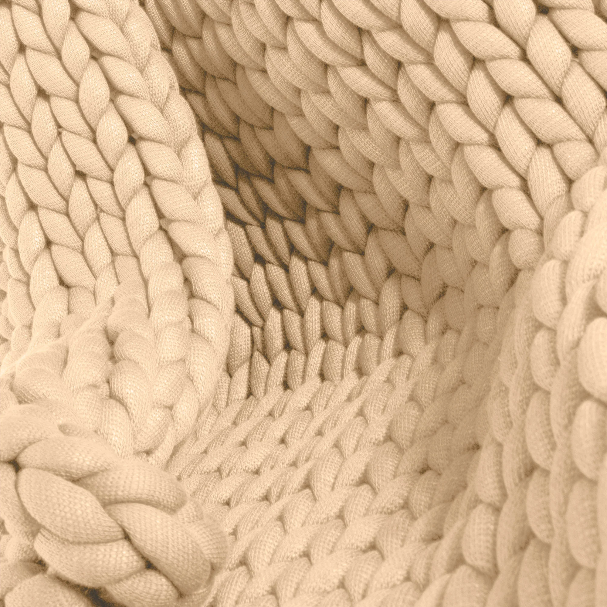 Gewichtsdecke für Erwachsene - Grobgestrickt Creme - Image 4