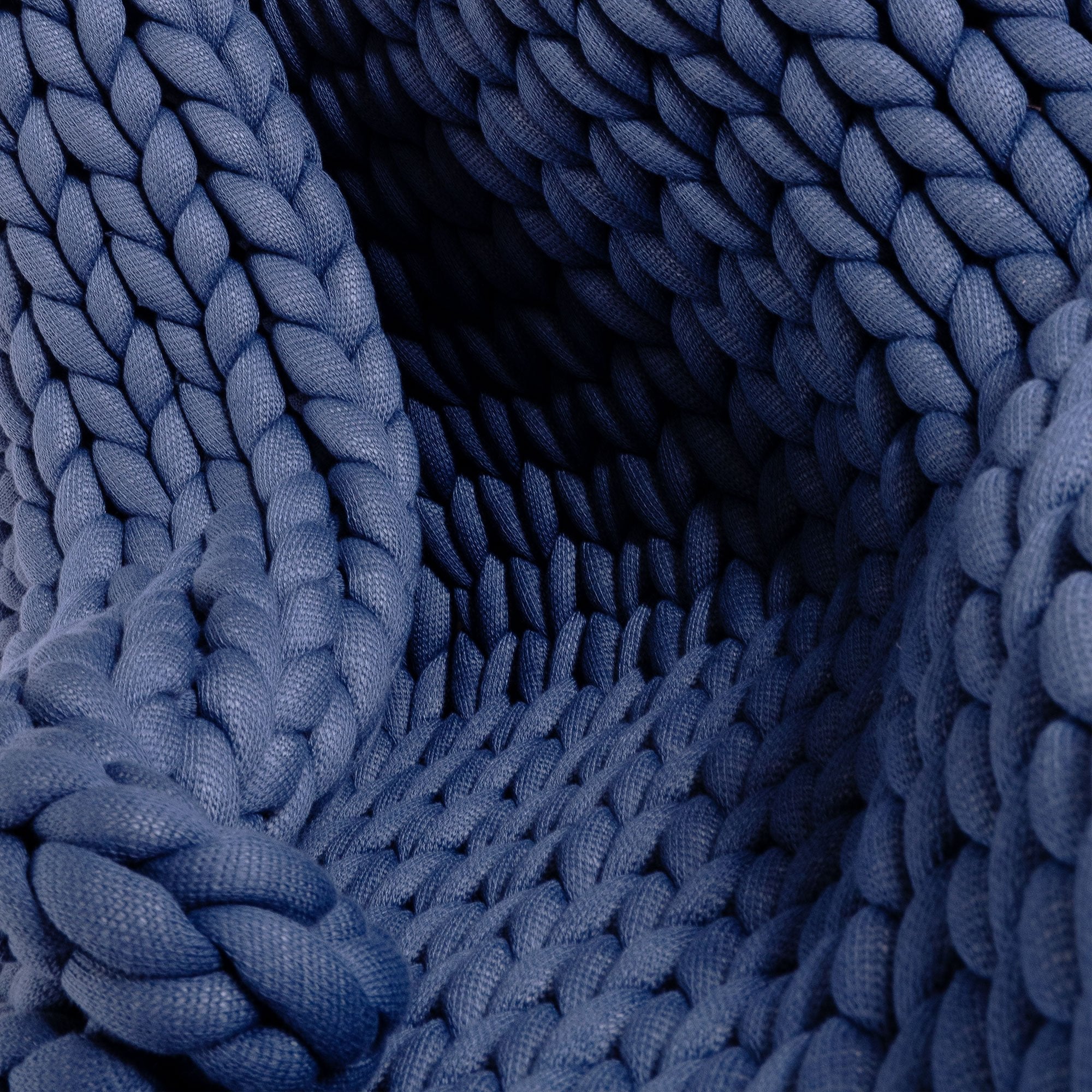 Gewichtsdecke für Erwachsene - Grobgestrickt Dunkelblau - Image 4