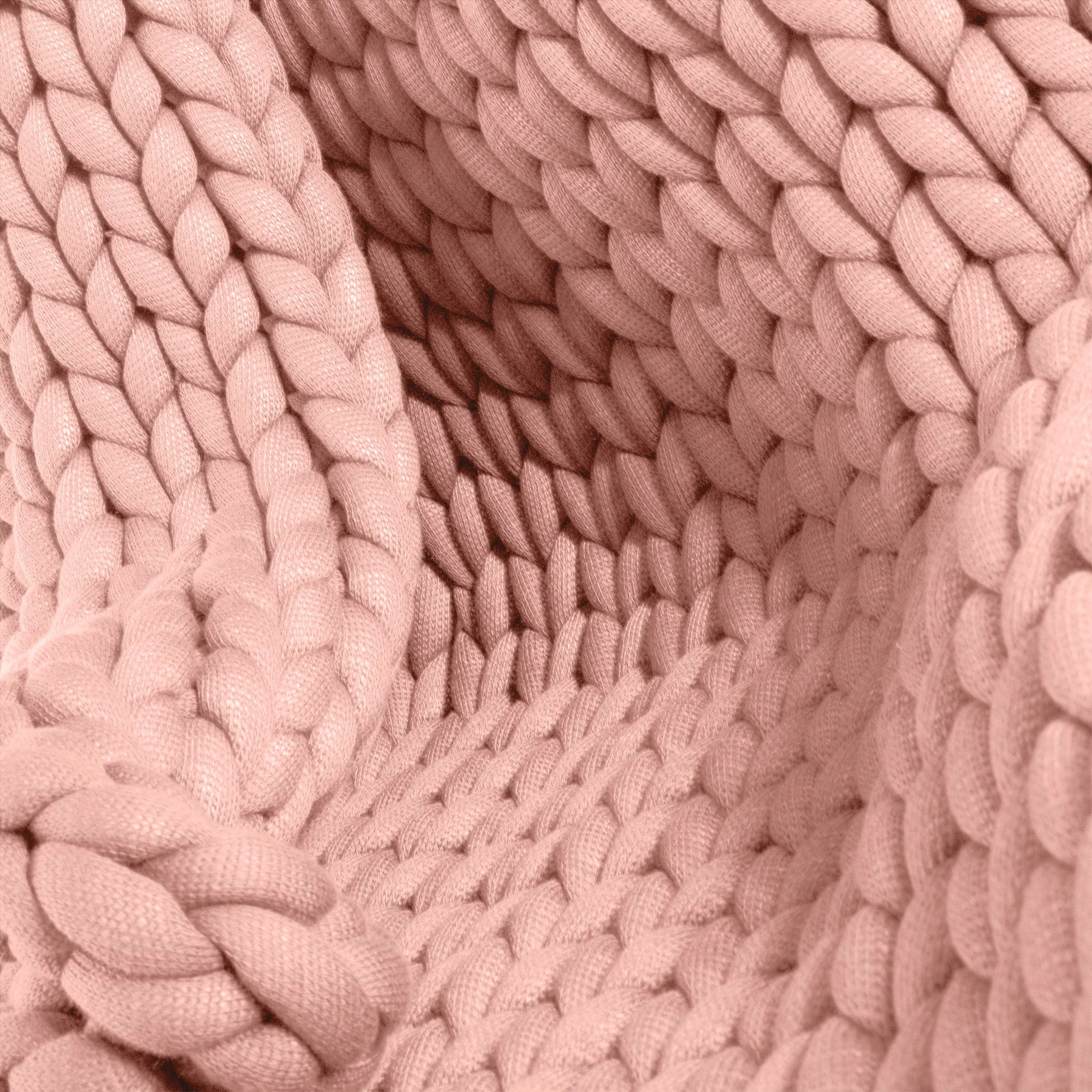 Gewichtsdecke für Erwachsene - Grobgestrickt Pastellrosa - Image 4