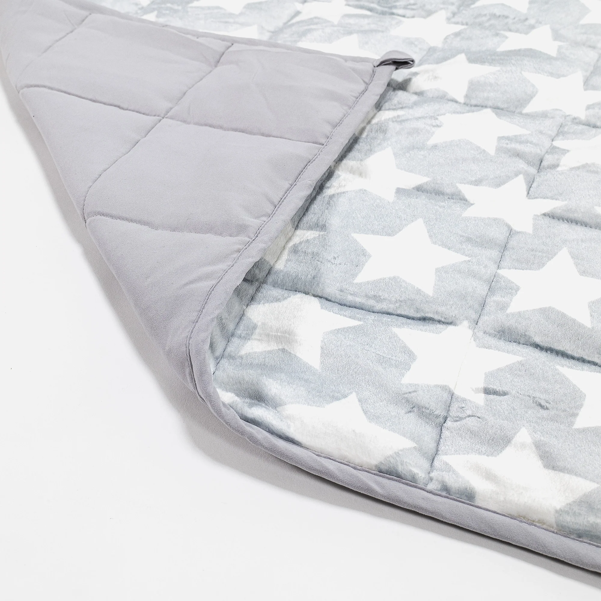 Gewichtsdecke für Kinder - Flanell-Fleece Grau Star - Image 2