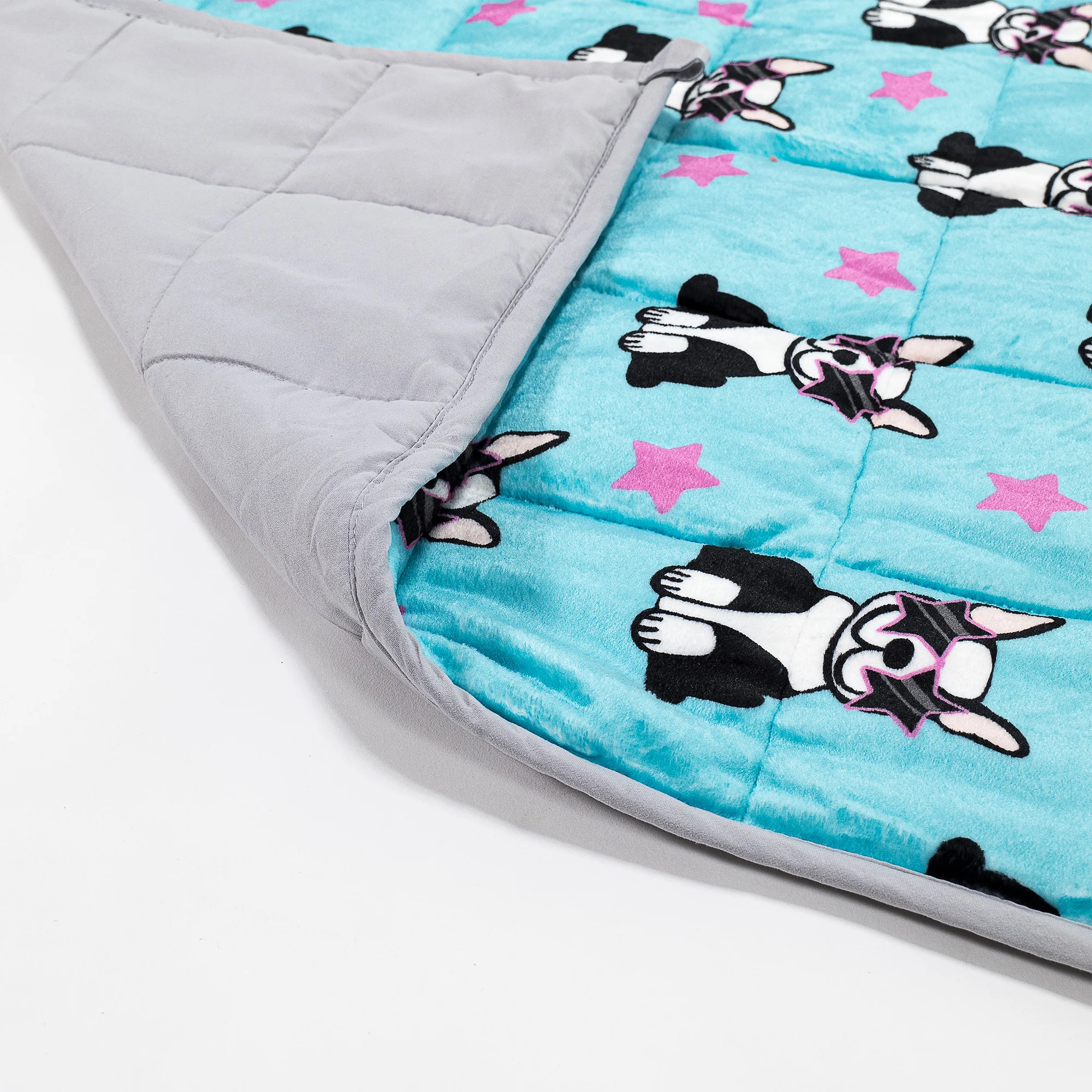 Gewichtsdecke für Kinder - Flanell-Fleece Mops - Image 2