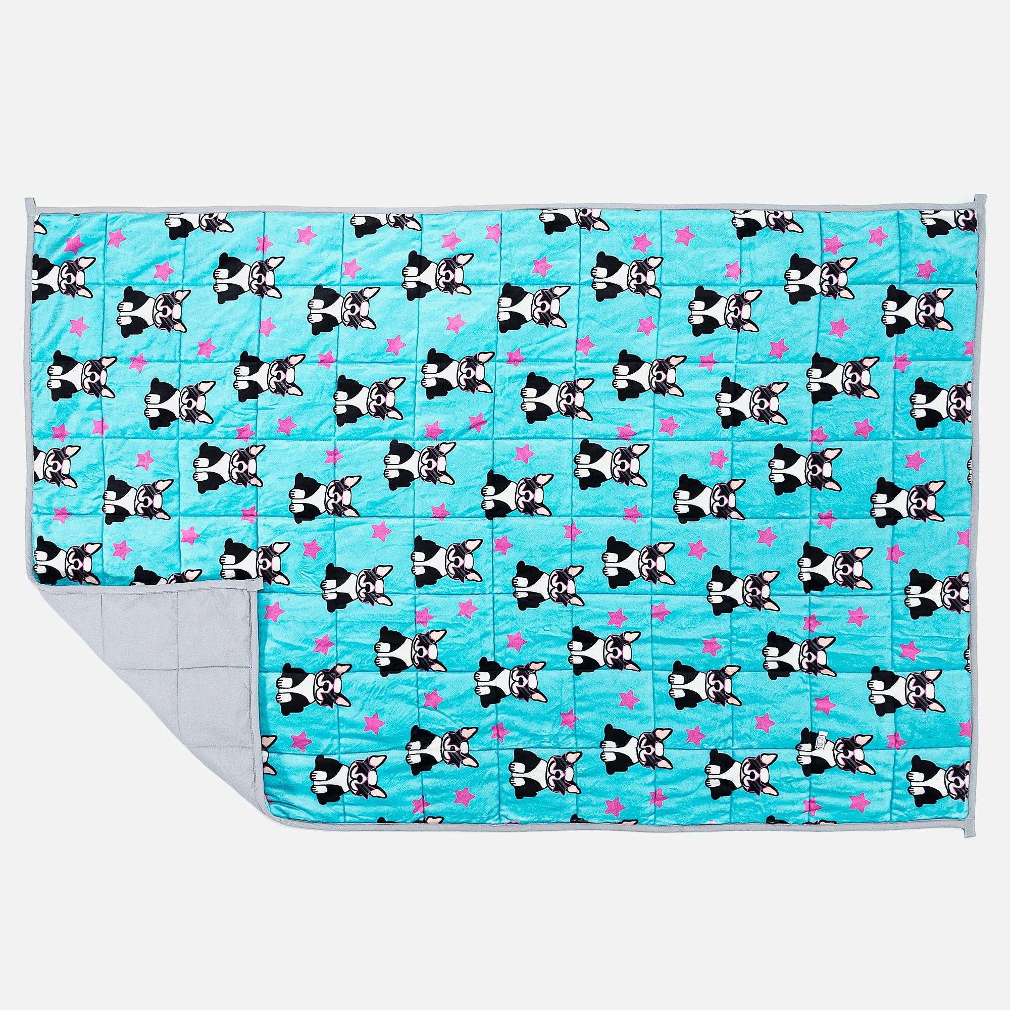 Gewichtsdecke für Kinder - Flanell-Fleece Mops - Image 3