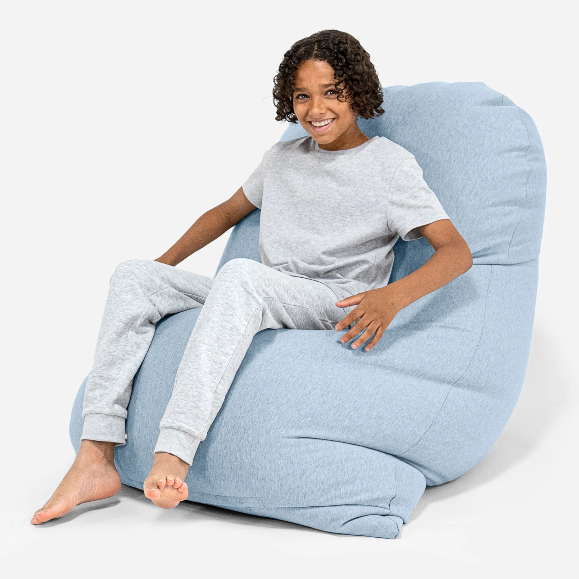 Grande XL Sitzsack - Elastische Baumwolle Baby Blau - Image 3