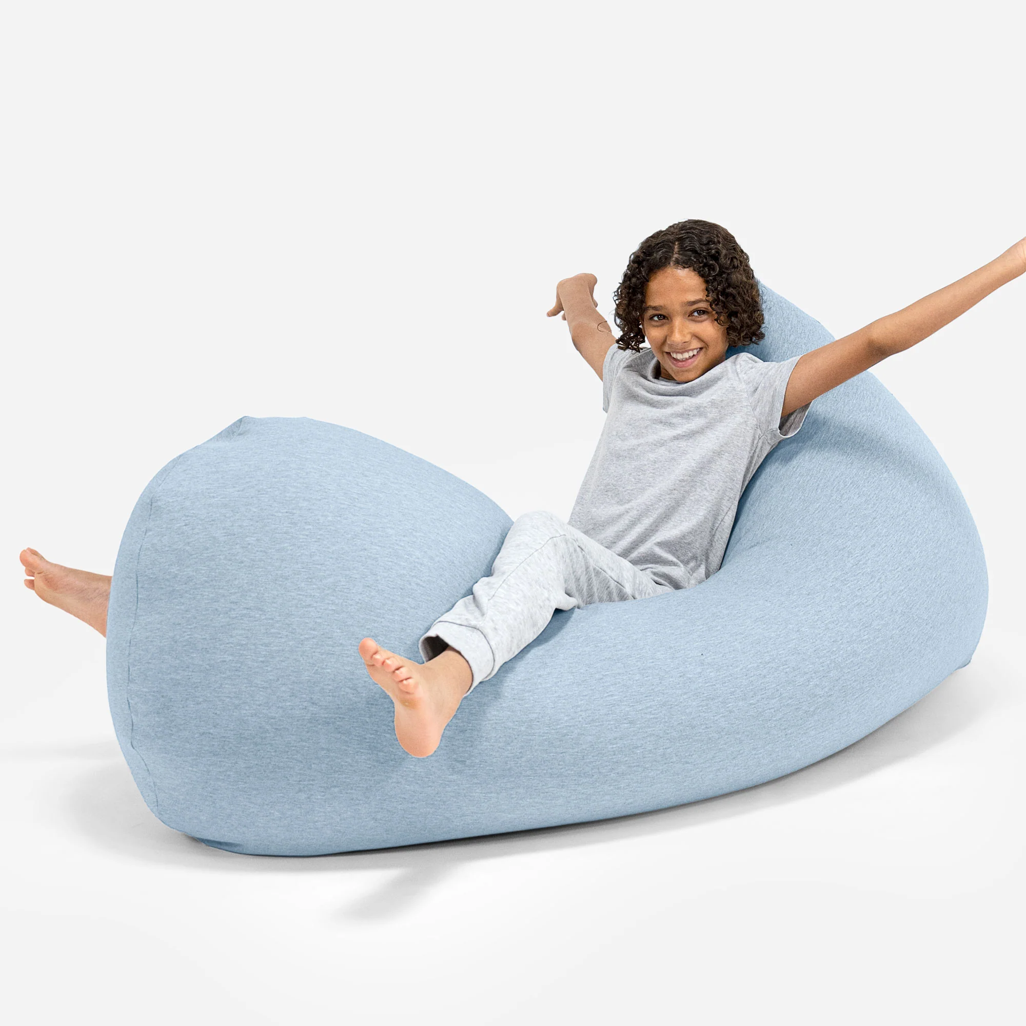 Grande XL Sitzsack - Elastische Baumwolle Baby Blau - Image 5